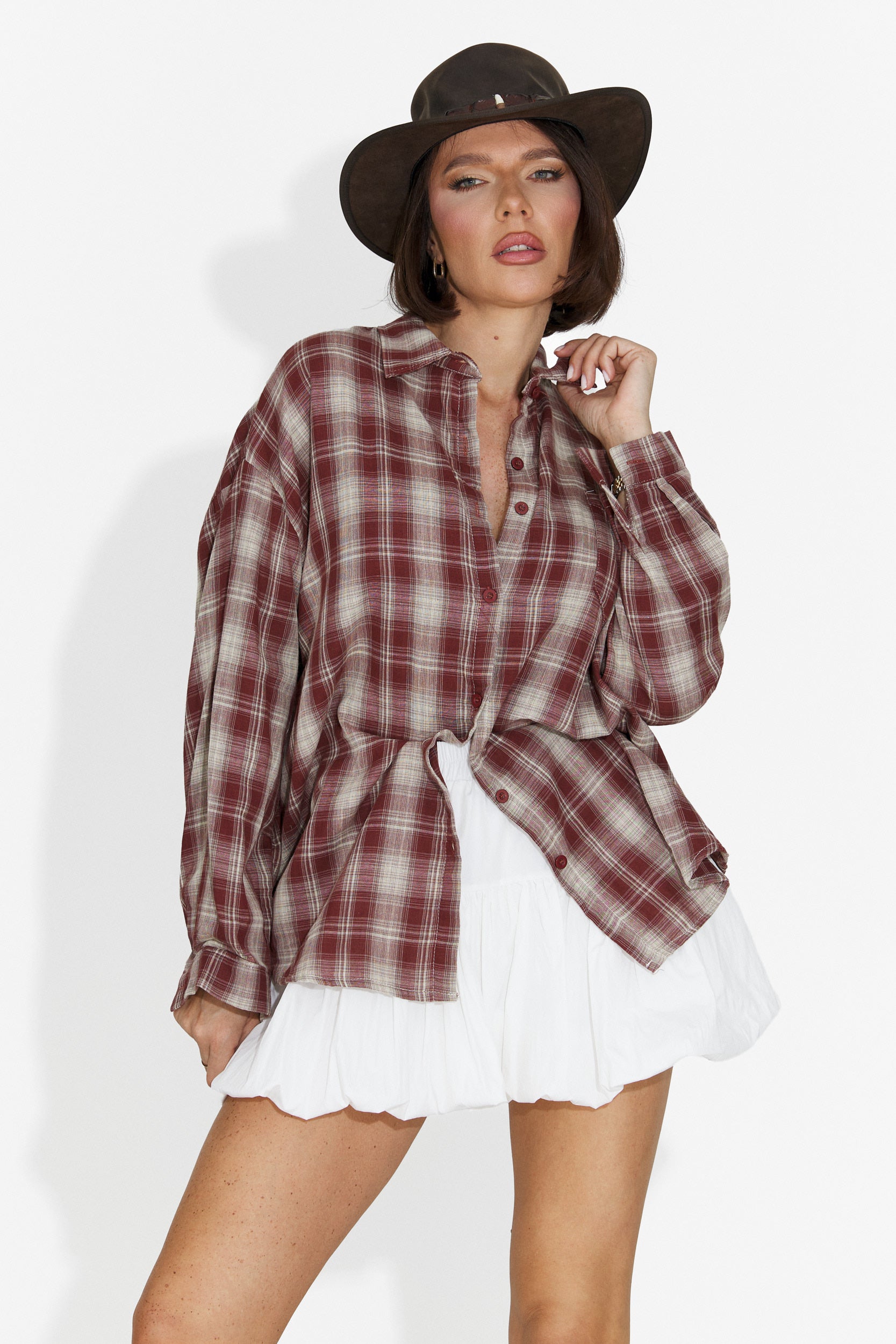 Camicia Casual Bordeaux da Donna di Letiza Bogas