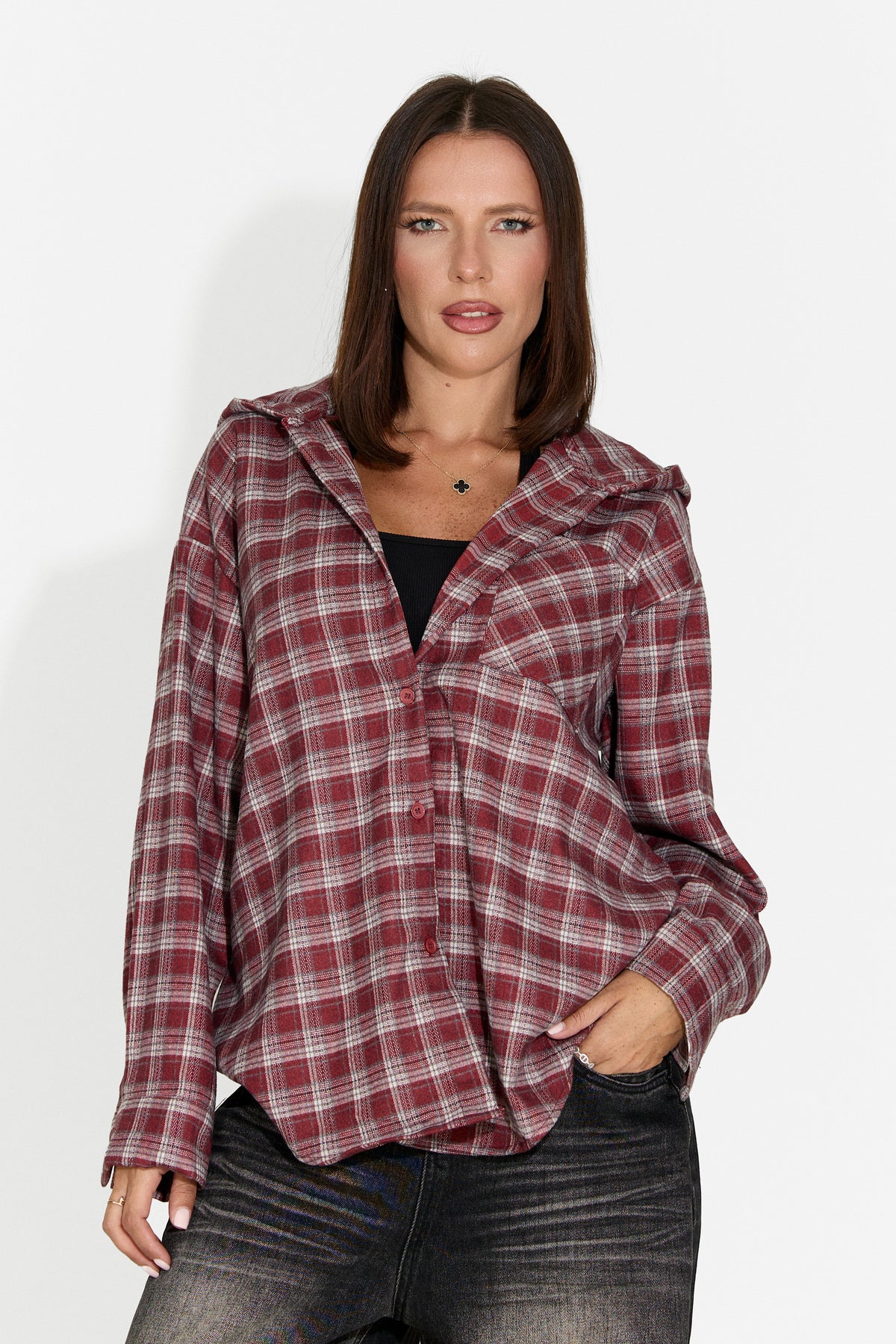 Camicia da donna casual bordeaux Venrita Bogas