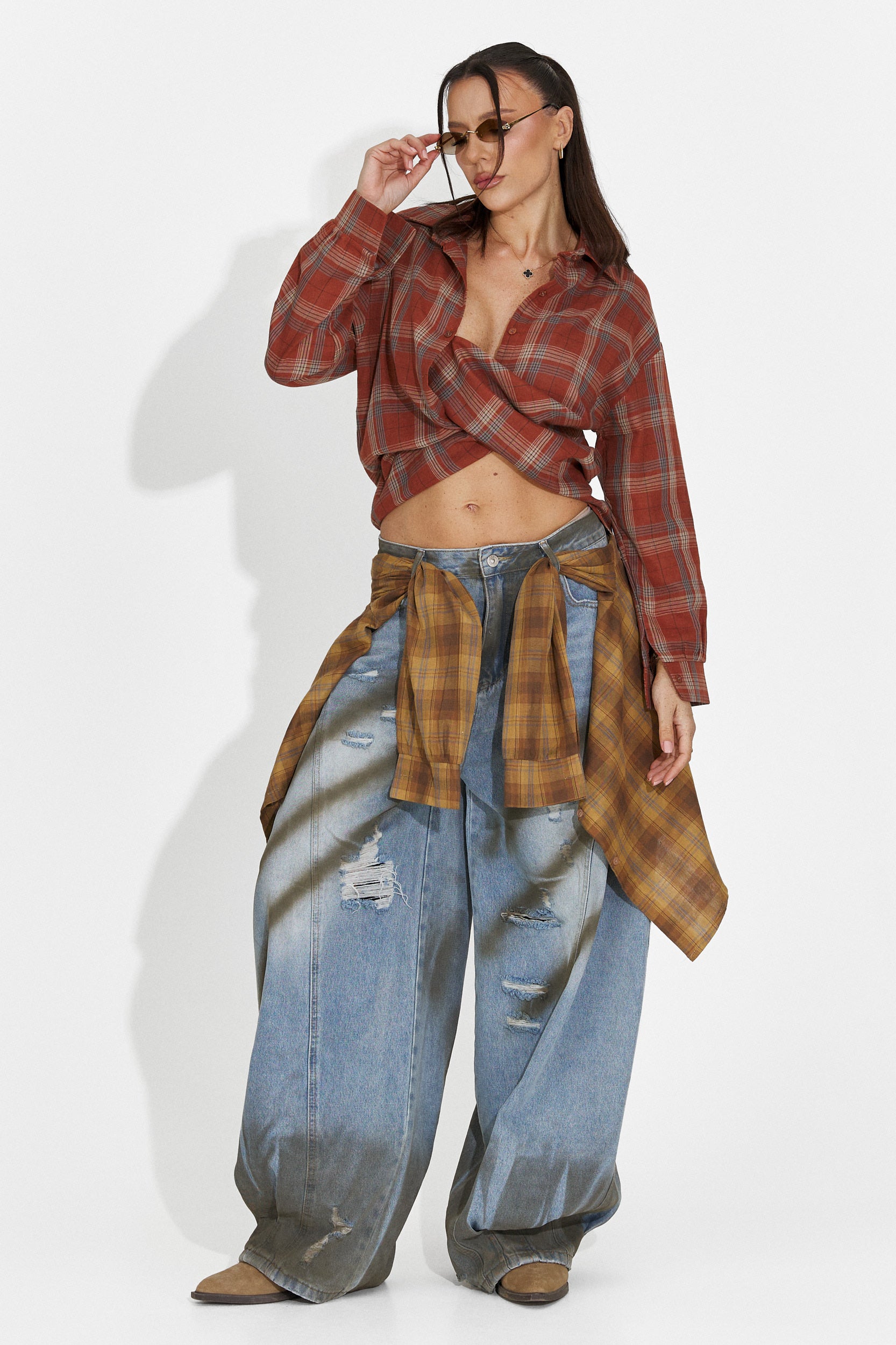 Camasa dama casual caramiziu Barcely Bogas