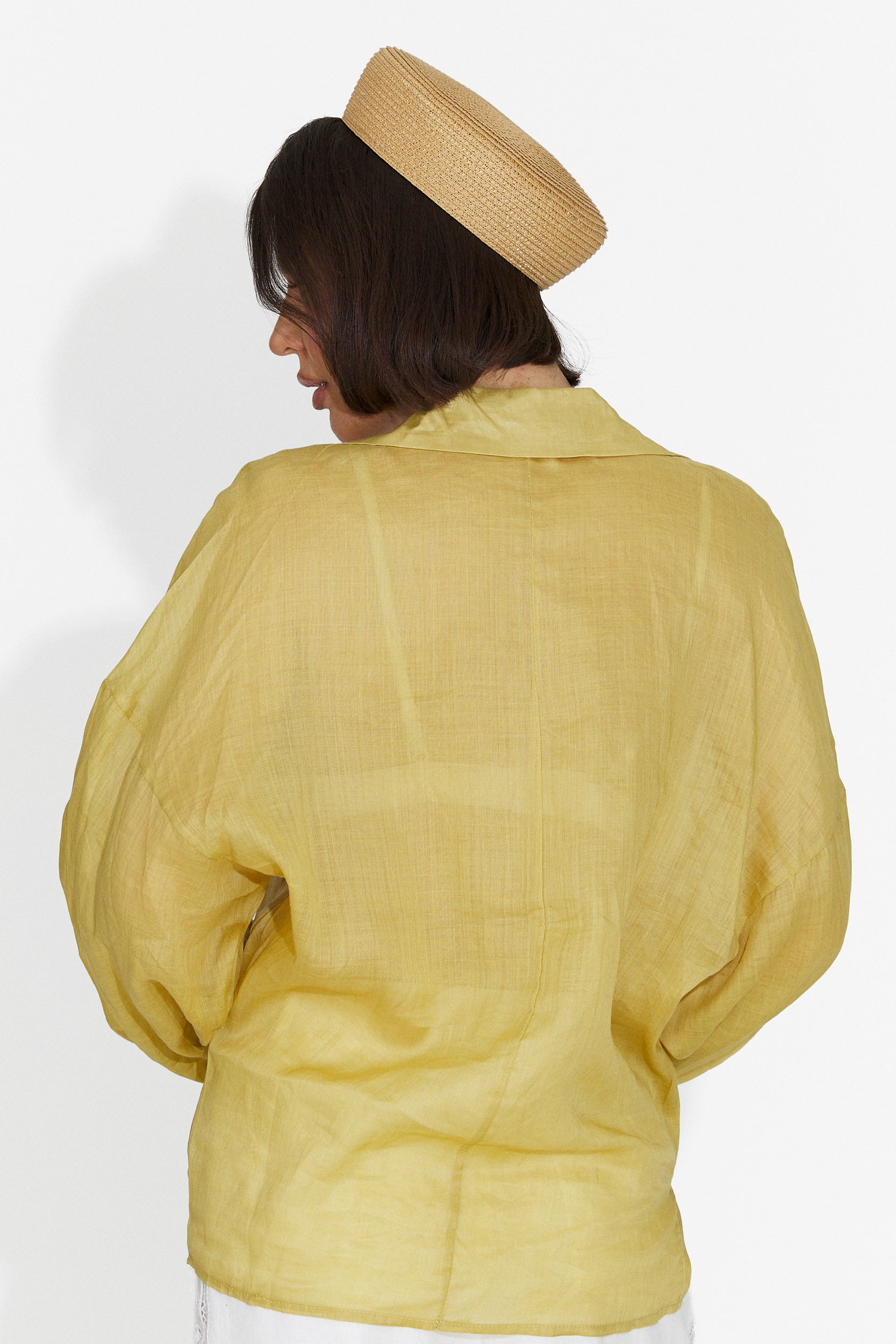 Camicia Casual Gialla da Donna Hibiscus Bogas