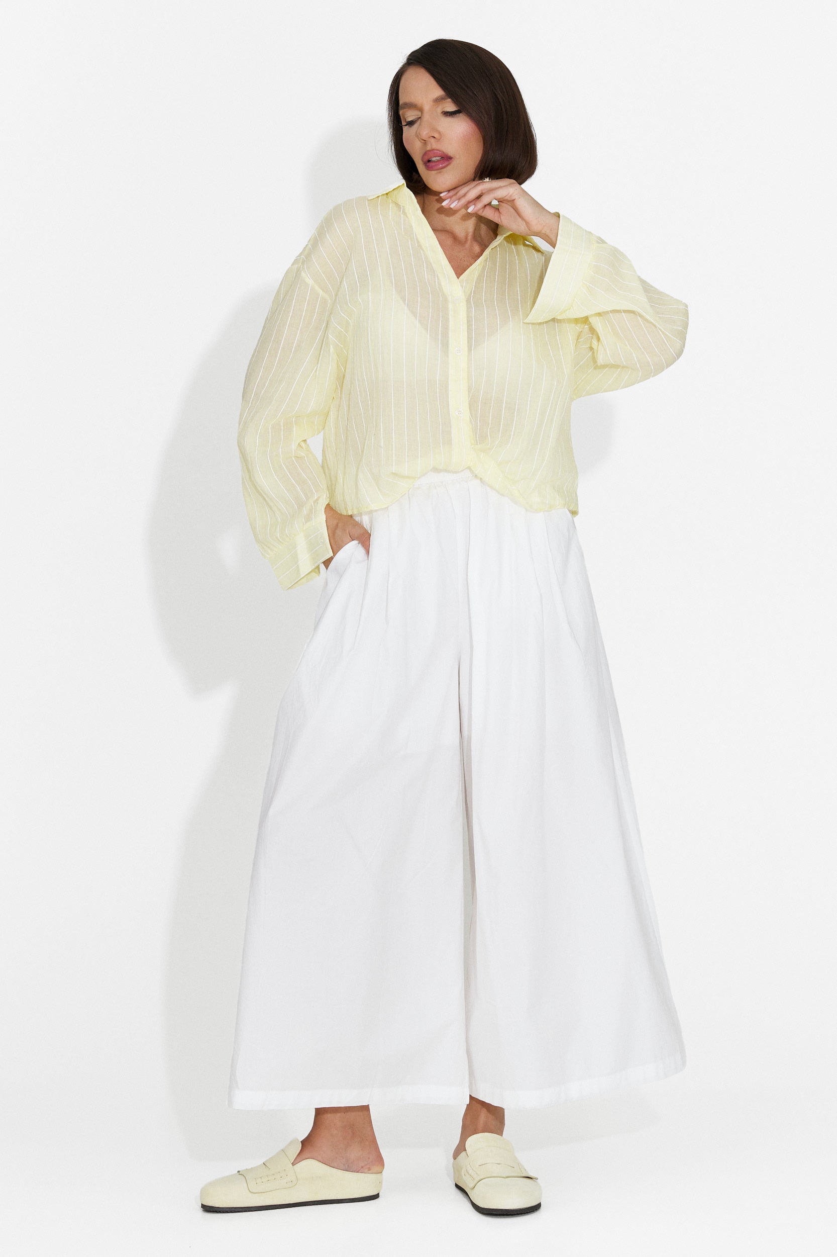 Camicia Casual Gialla da Donna di Teodoria Bogas