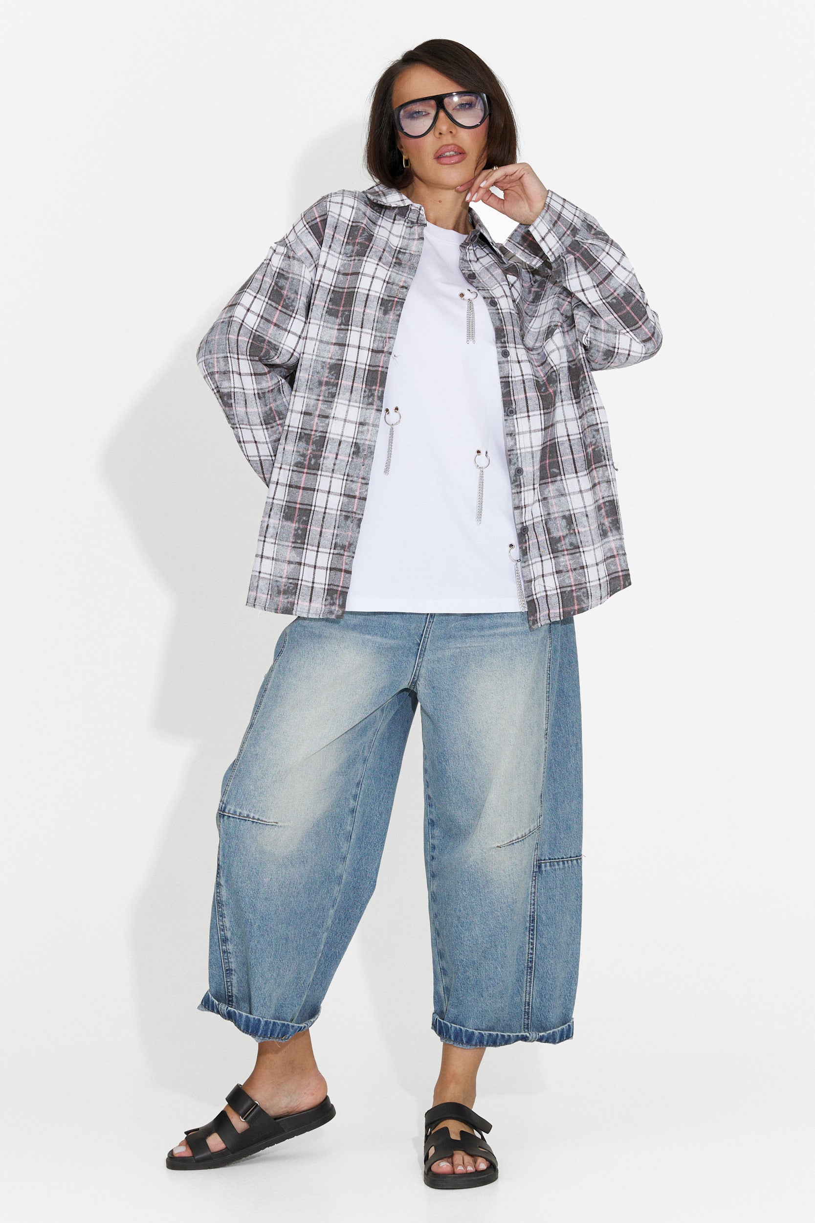 Camicia Casual Grigia da Donna Adelyma Bogas