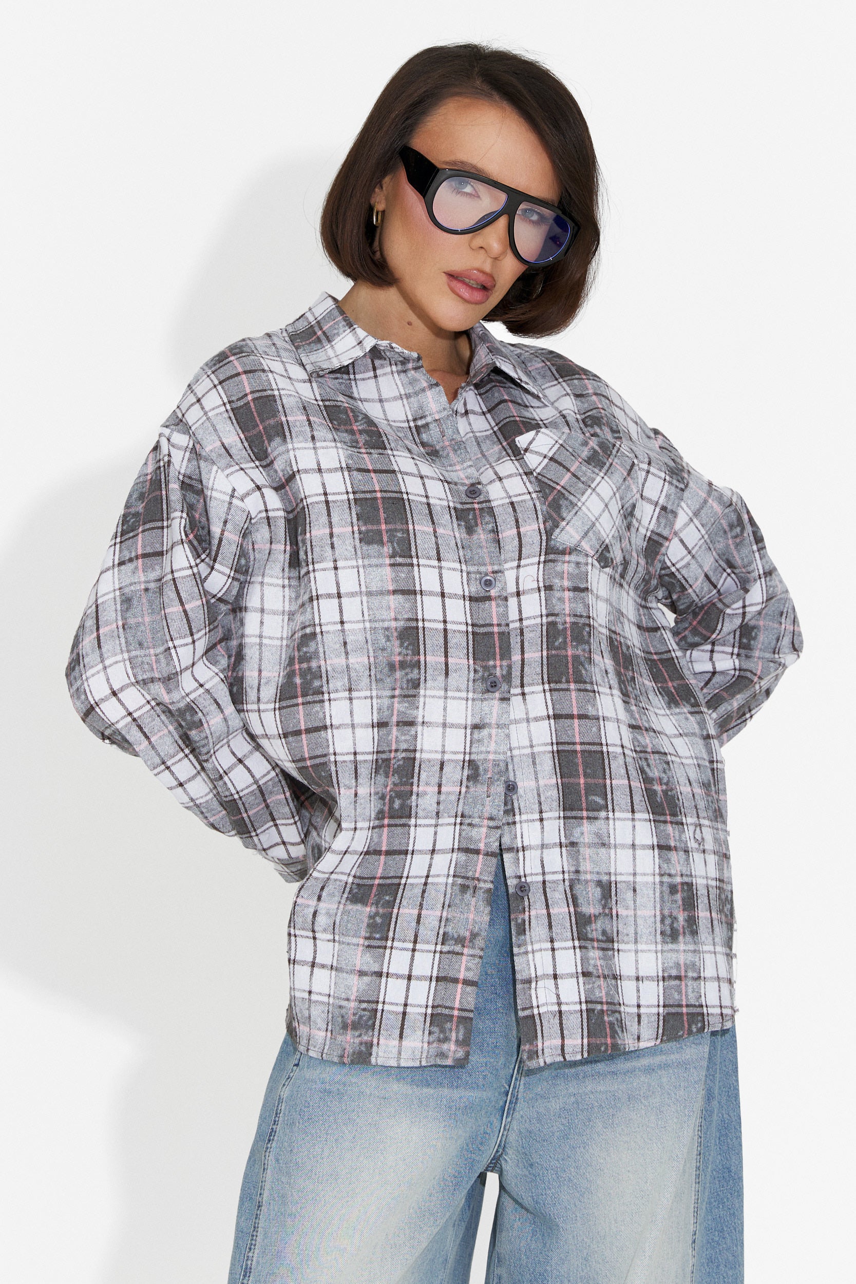 Camicia Casual Grigia da Donna Adelyma Bogas