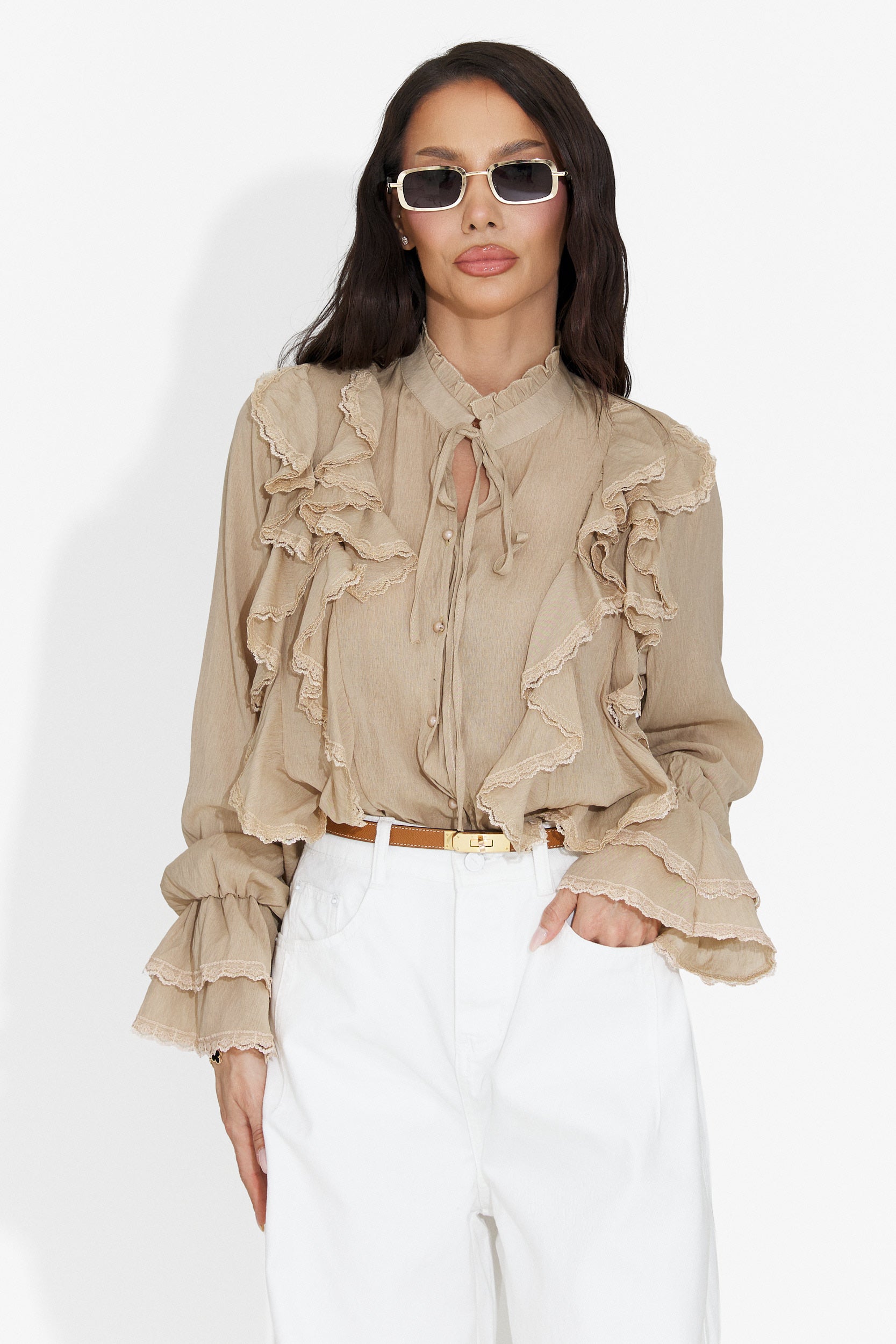 Camicia Casual Marrone da Donna Alcadia Bogas