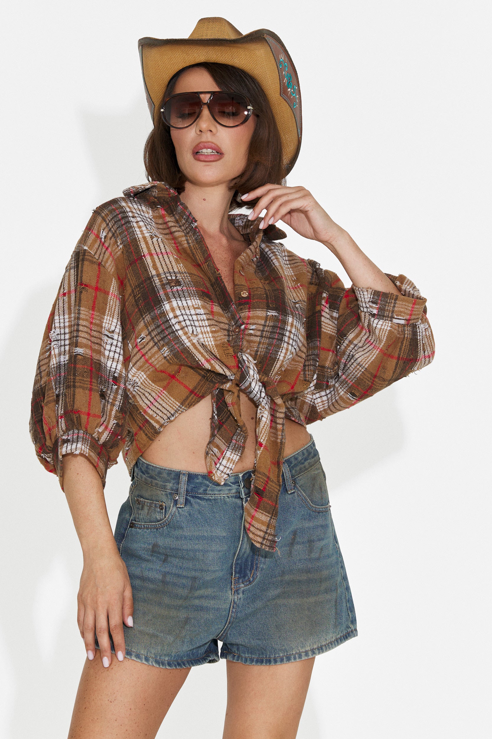 Camicia casual marrone da donna Daciana Bogas