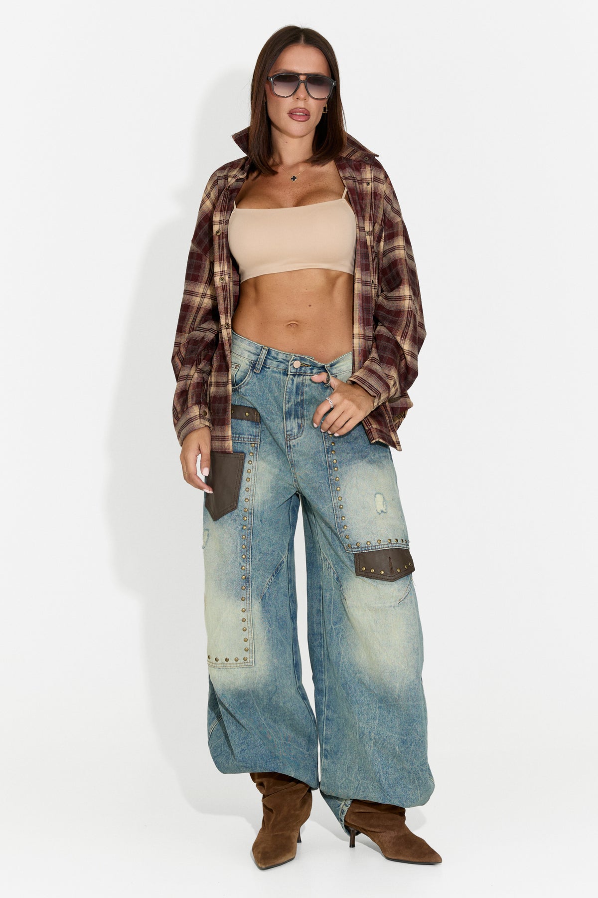 Camicia da donna casual marrone Drafts Bogas