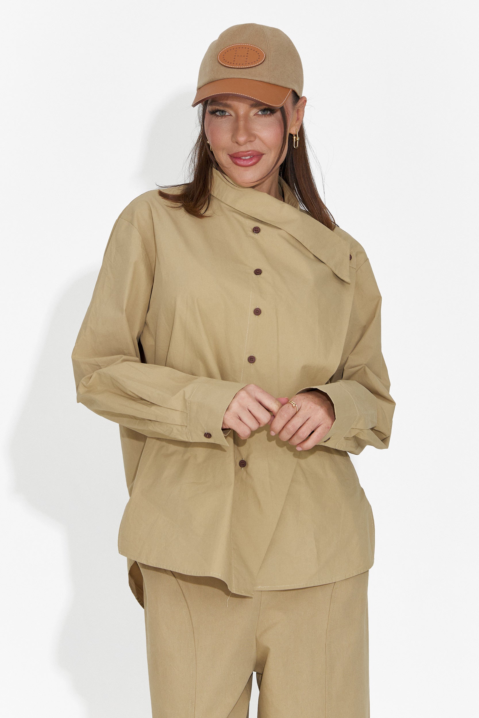 Camicia Casual Marrone da Donna di Edinea Bogas