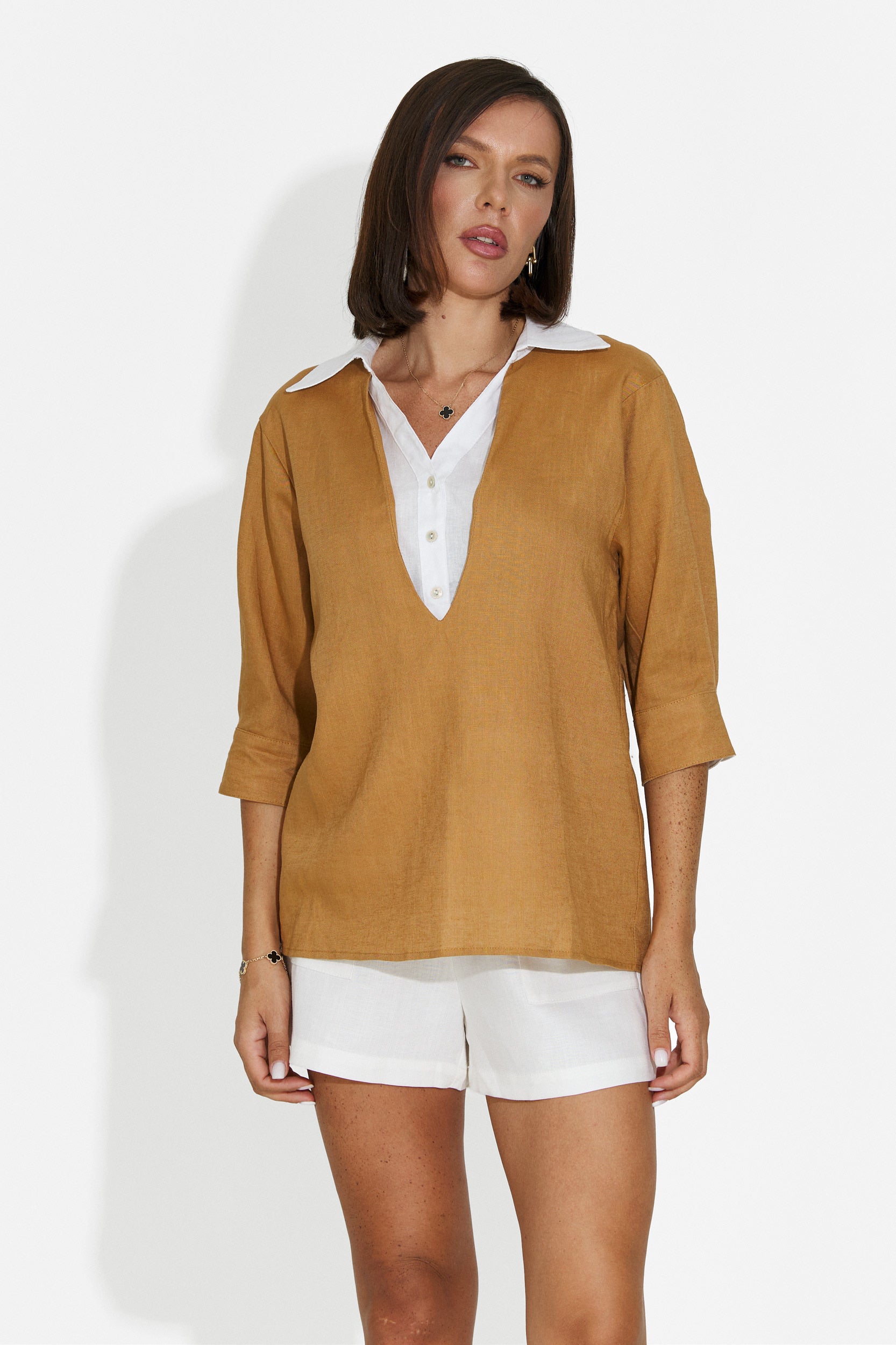 Camicia casual da donna marrone Esperia Bogas