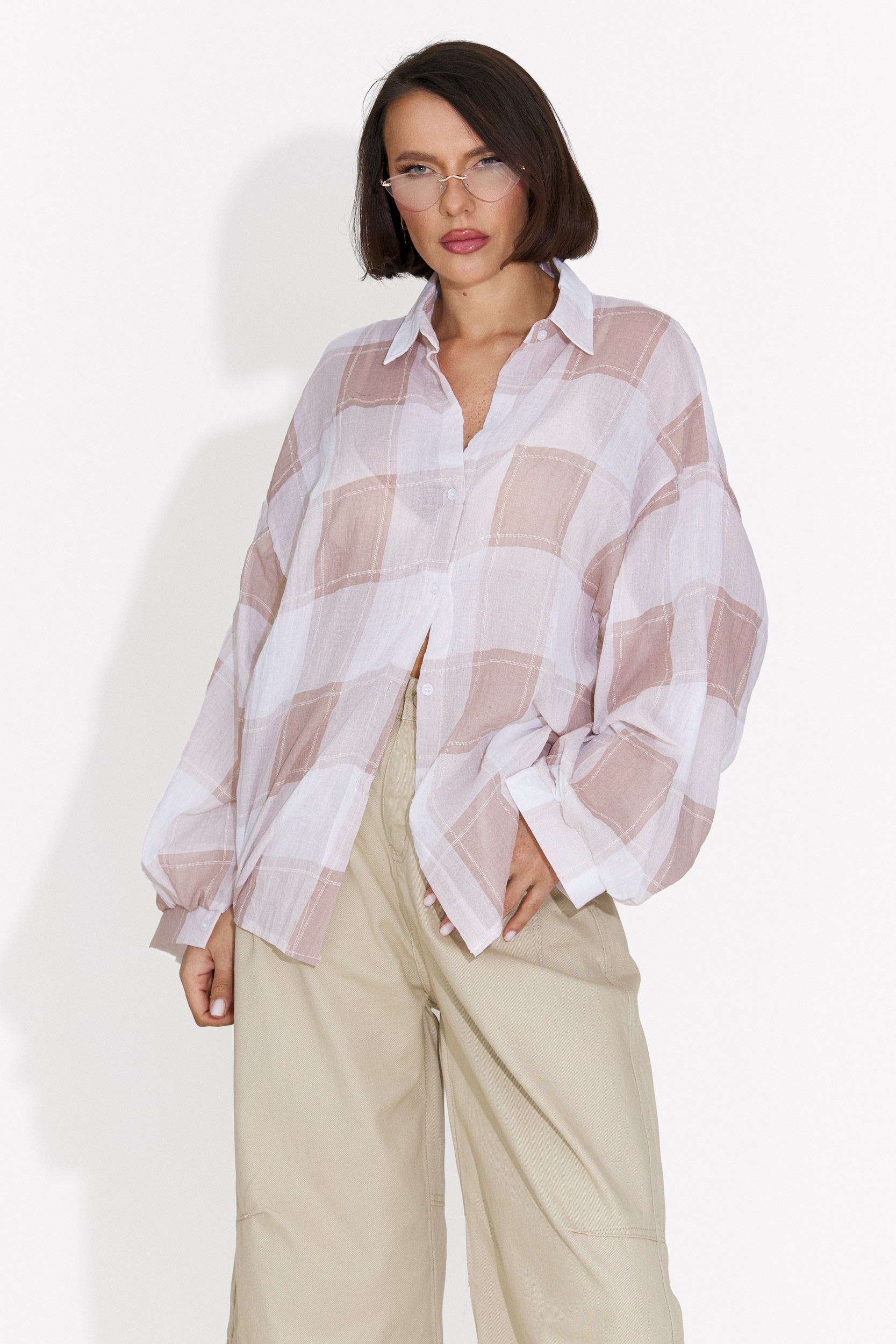 Camicia Casual Marrone da Donna di Geolia Bogas