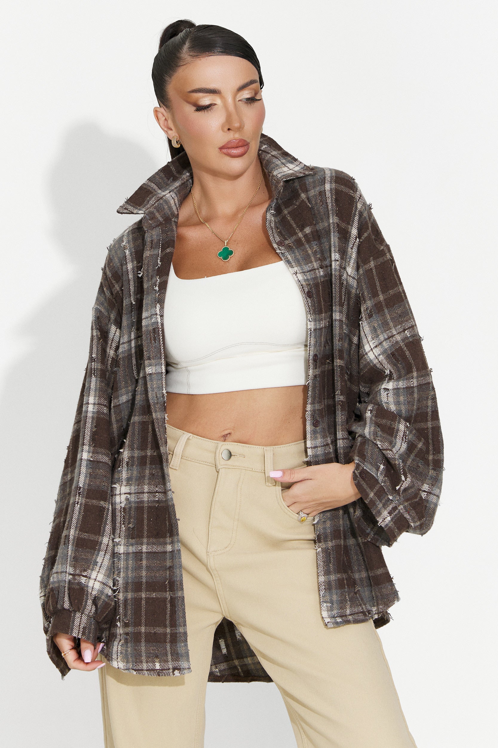 Camicia casual marrone da donna Jasara Bogas