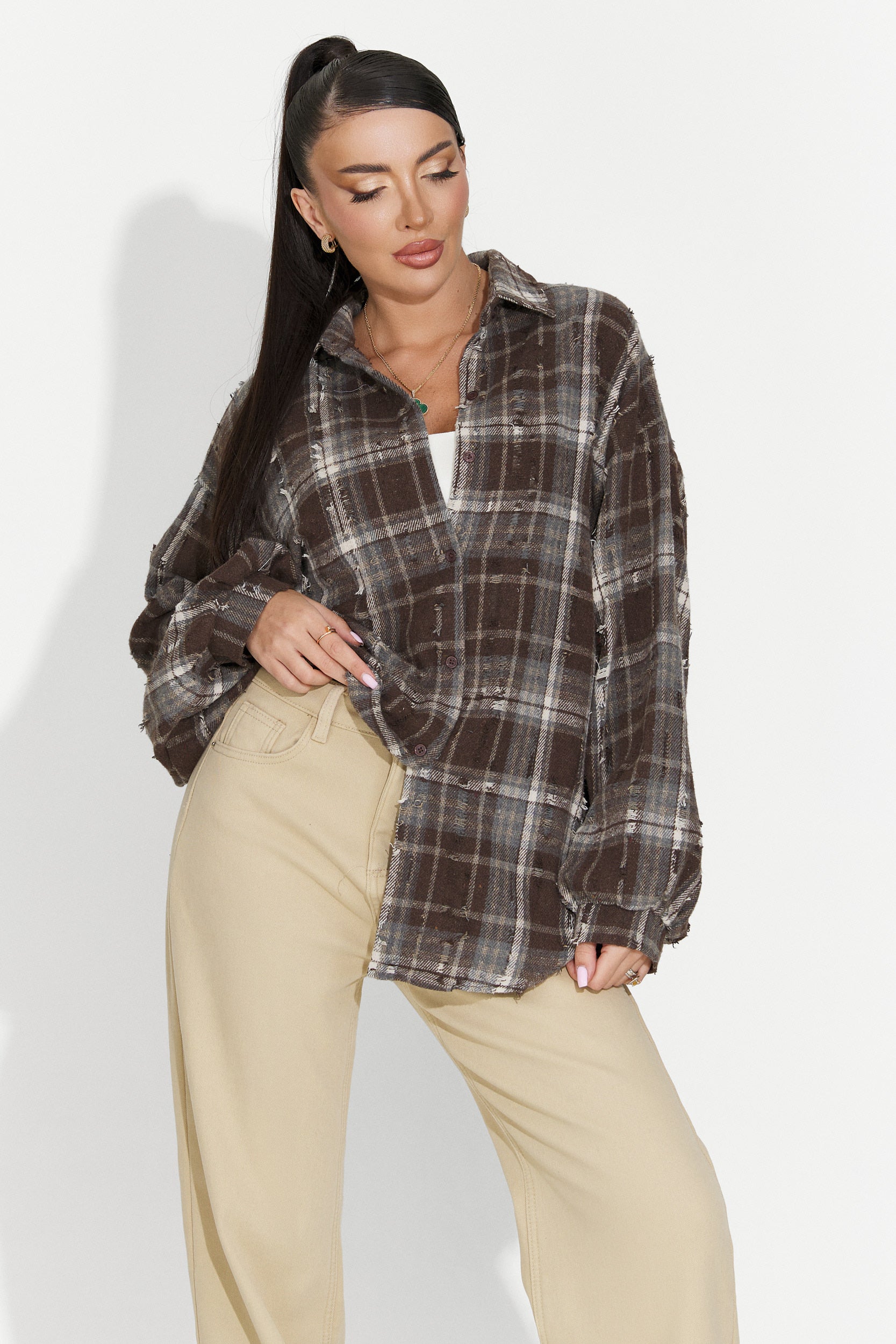 Camicia casual marrone da donna Jasara Bogas