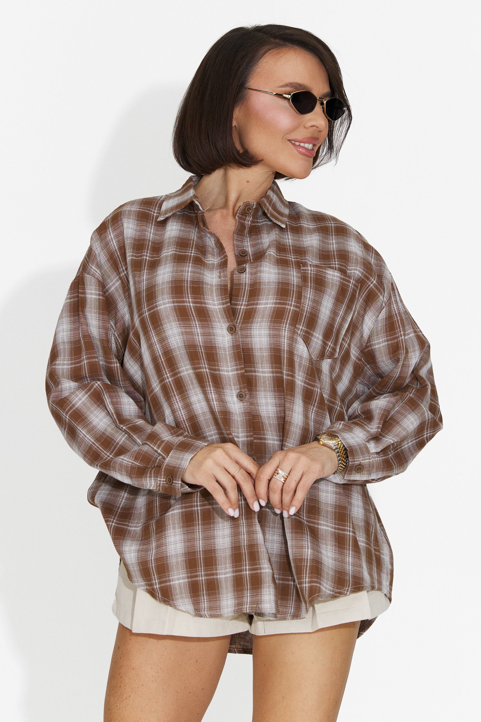 Camicia Casual Marrone da Donna di Letiza Bogas