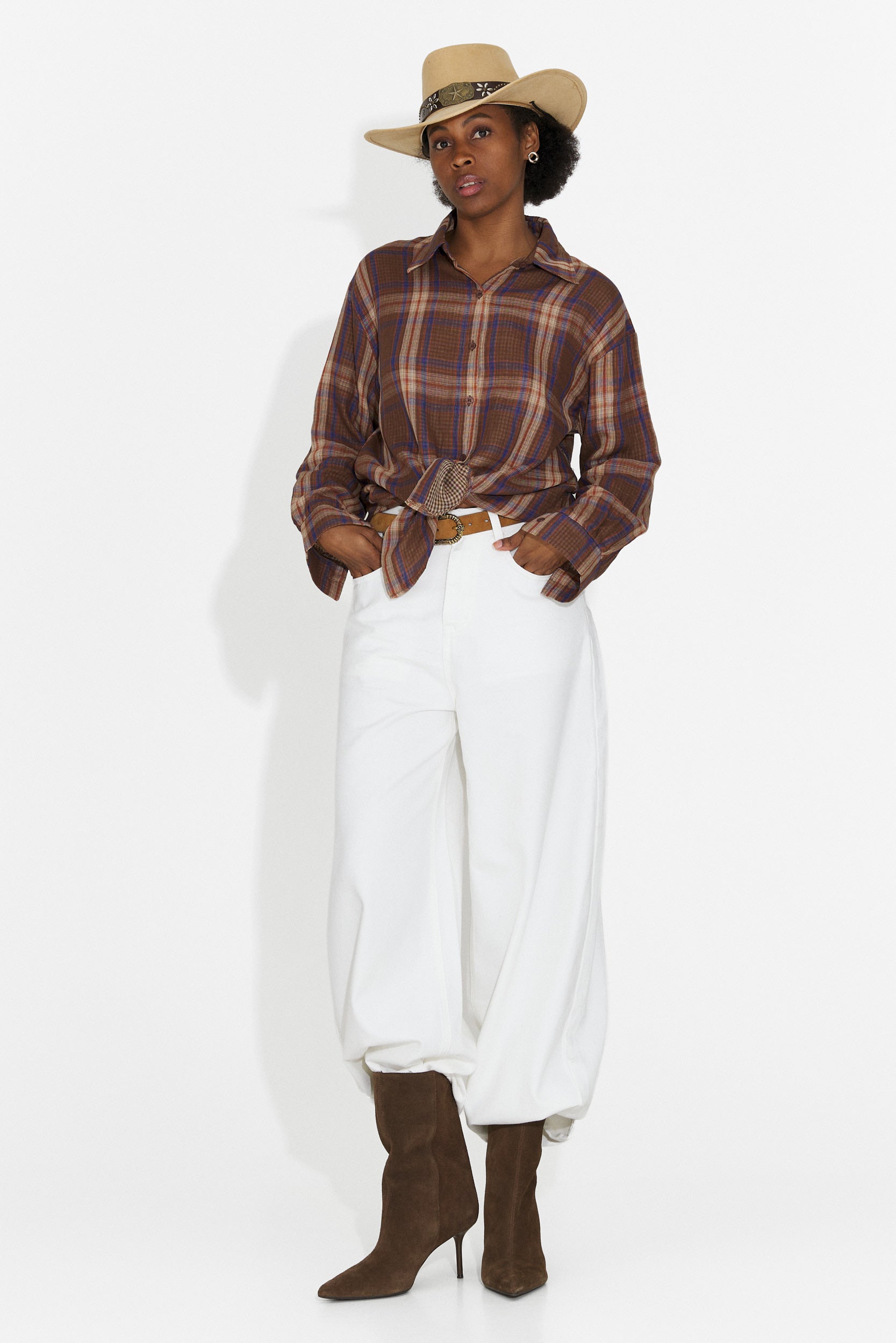 Camicia Casual Marrone da Donna di Valerina Bogas