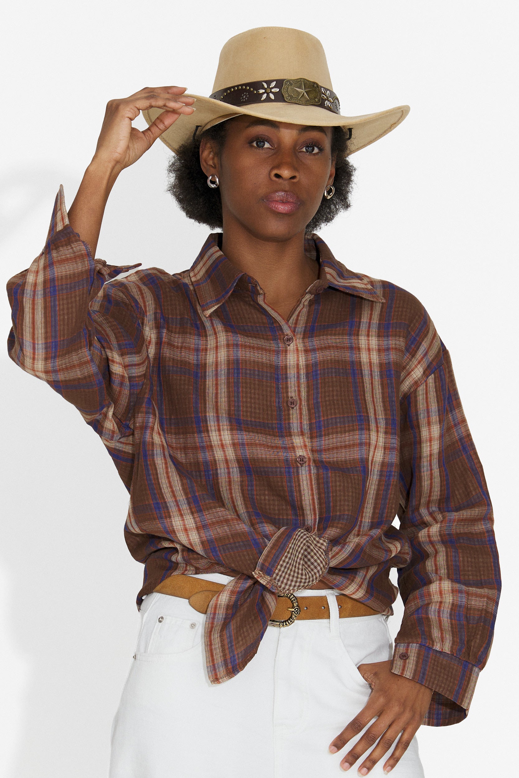 Camicia Casual Marrone da Donna di Valerina Bogas