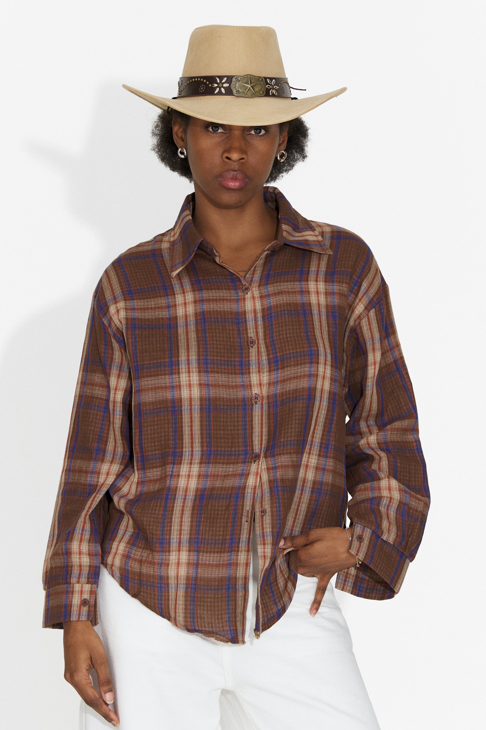 Camicia Casual Marrone da Donna di Valerina Bogas