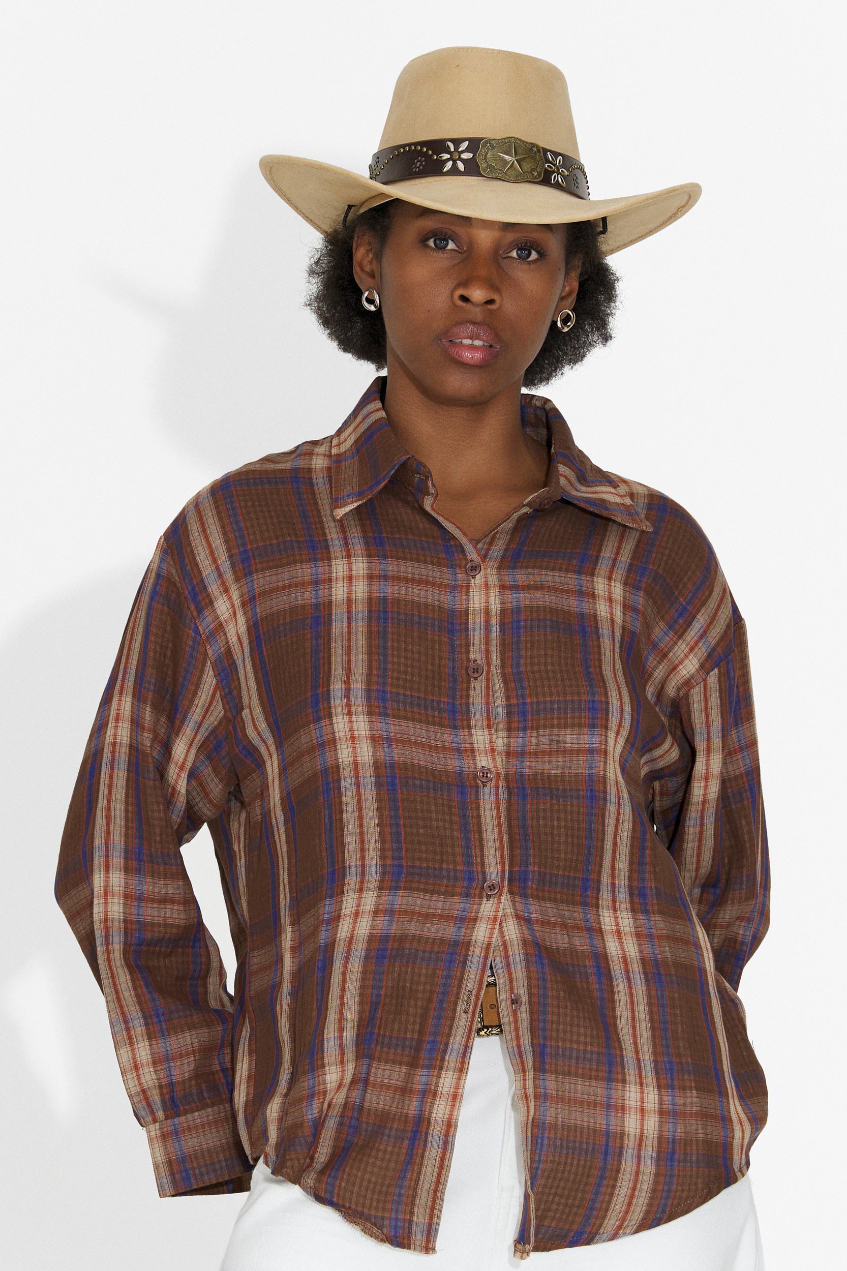 Camicia Casual Marrone da Donna di Valerina Bogas