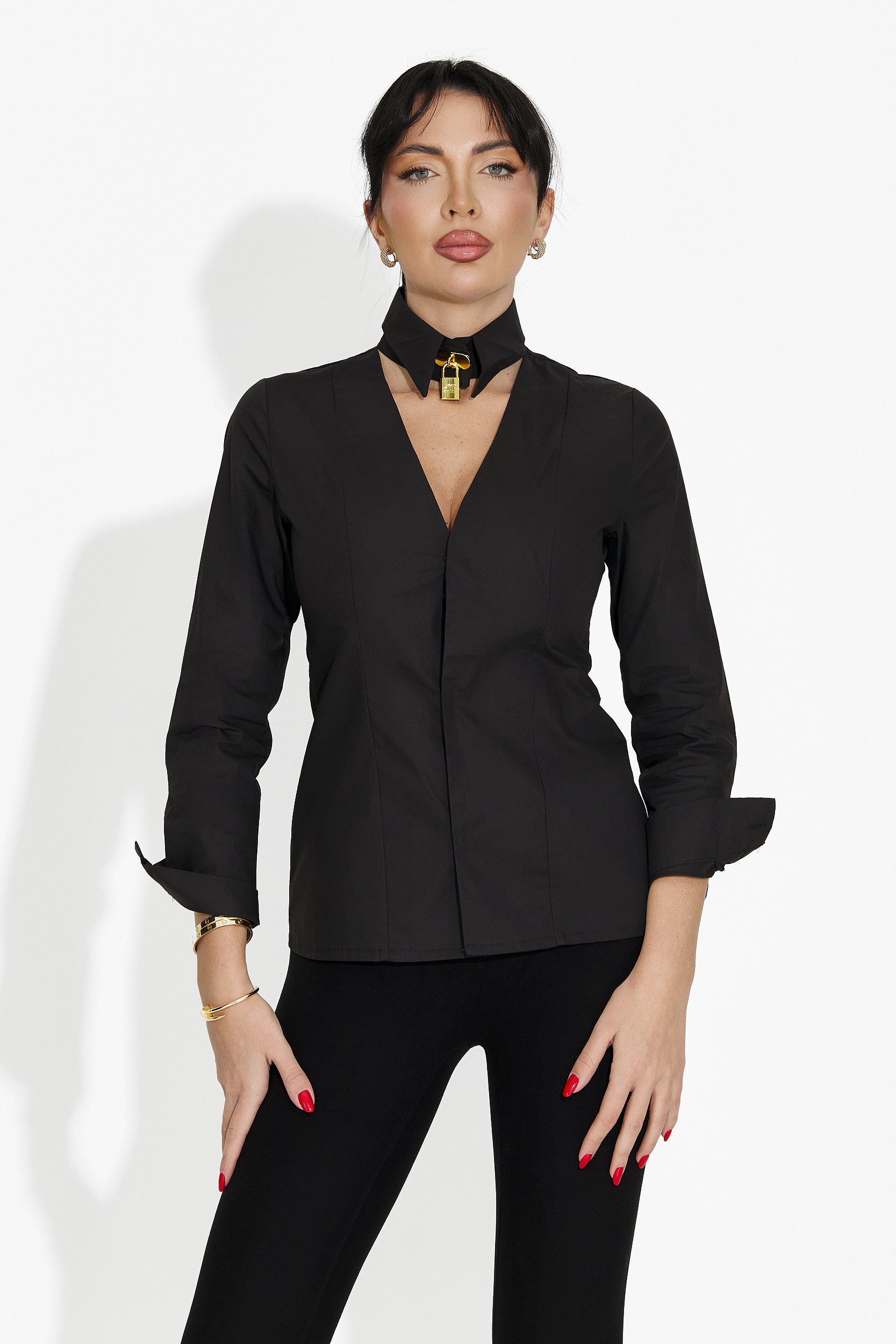 Camicia Casual Nera da Donna di Marcelia Bogas