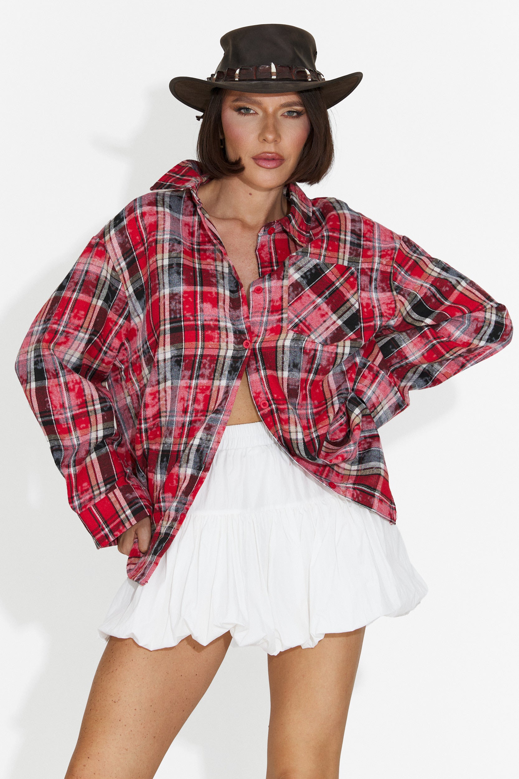 Camicia Casual Rossa da Donna di Adelyma Bogas