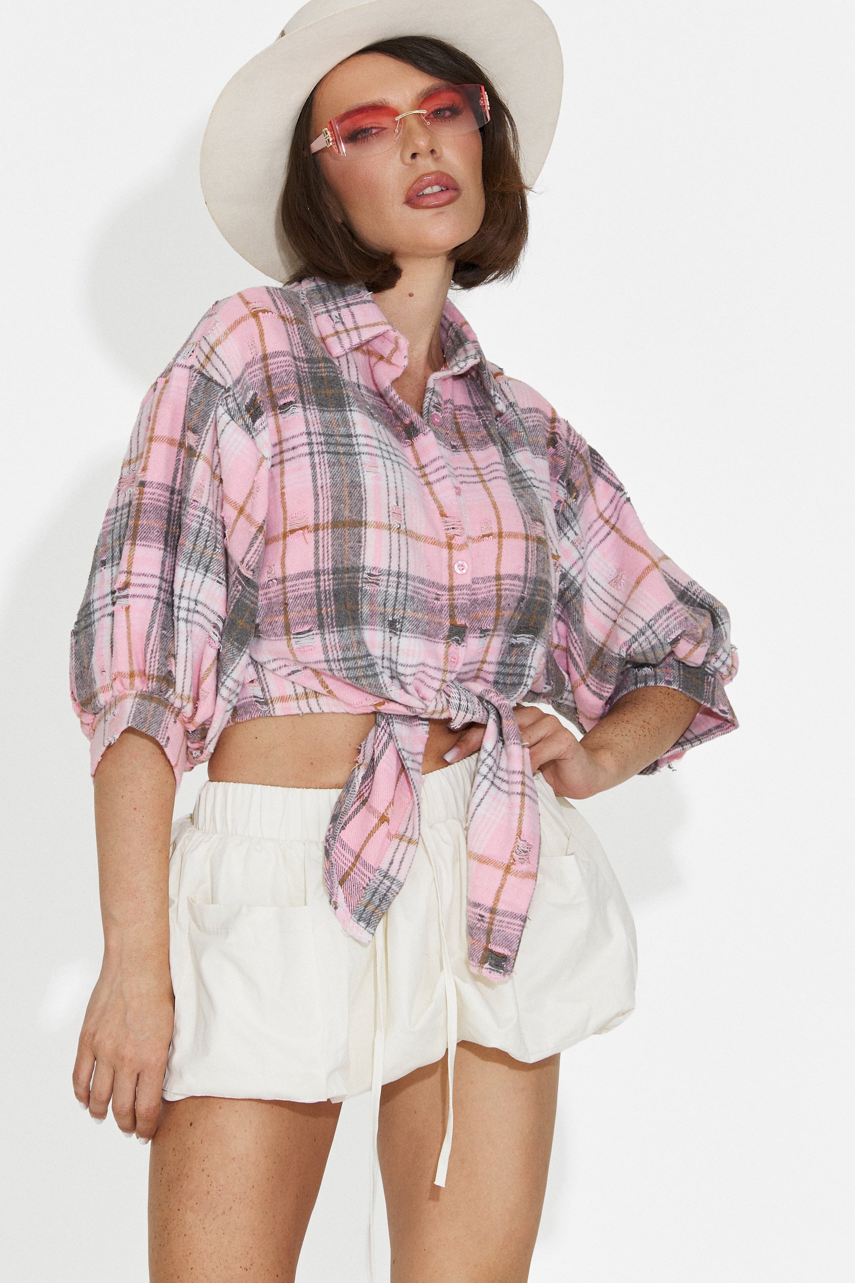 Camicia Rosa Casual da Donna di Daciana Bogas
