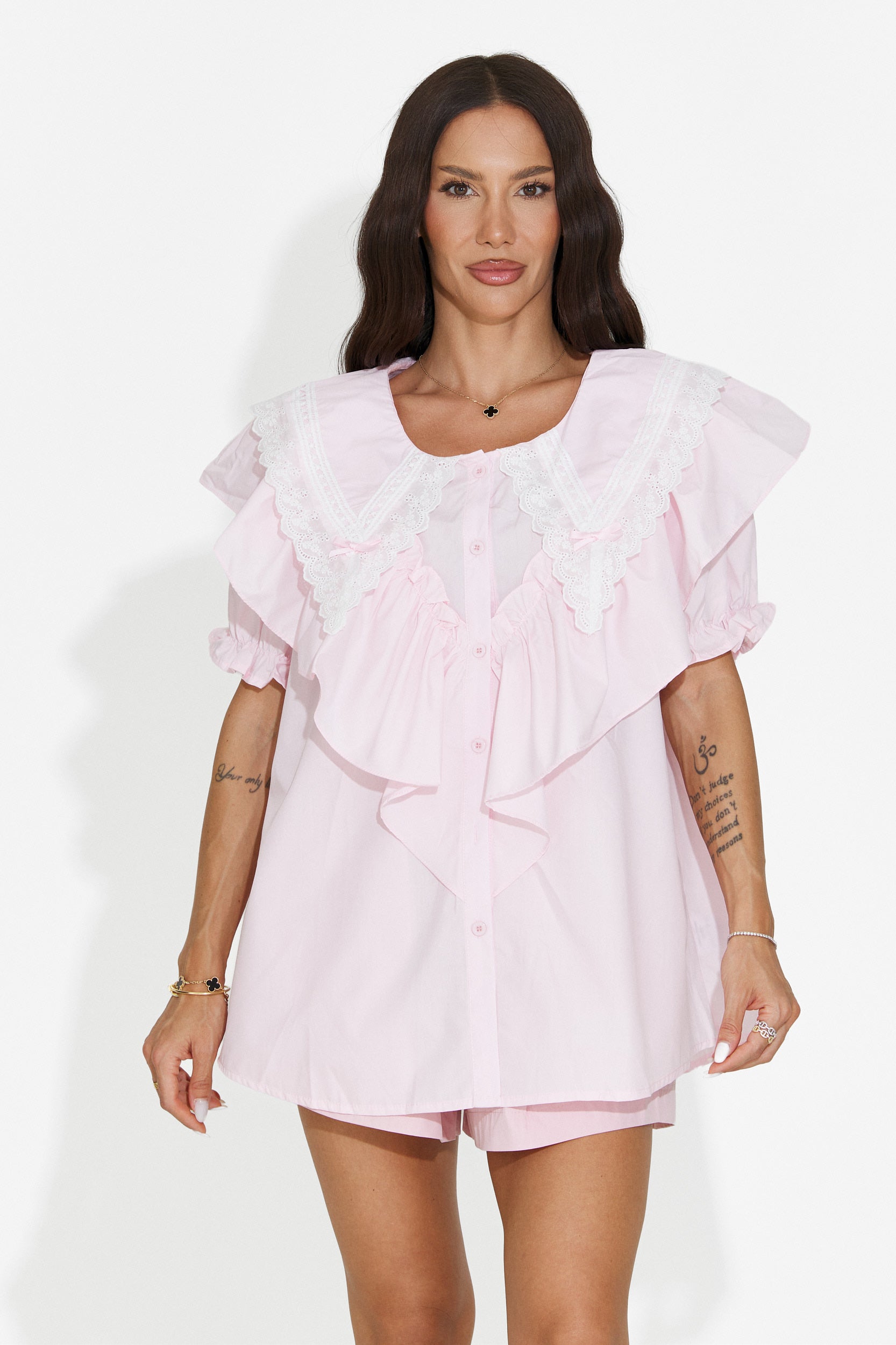Camicia casual da donna rosa Karlasia Bogas