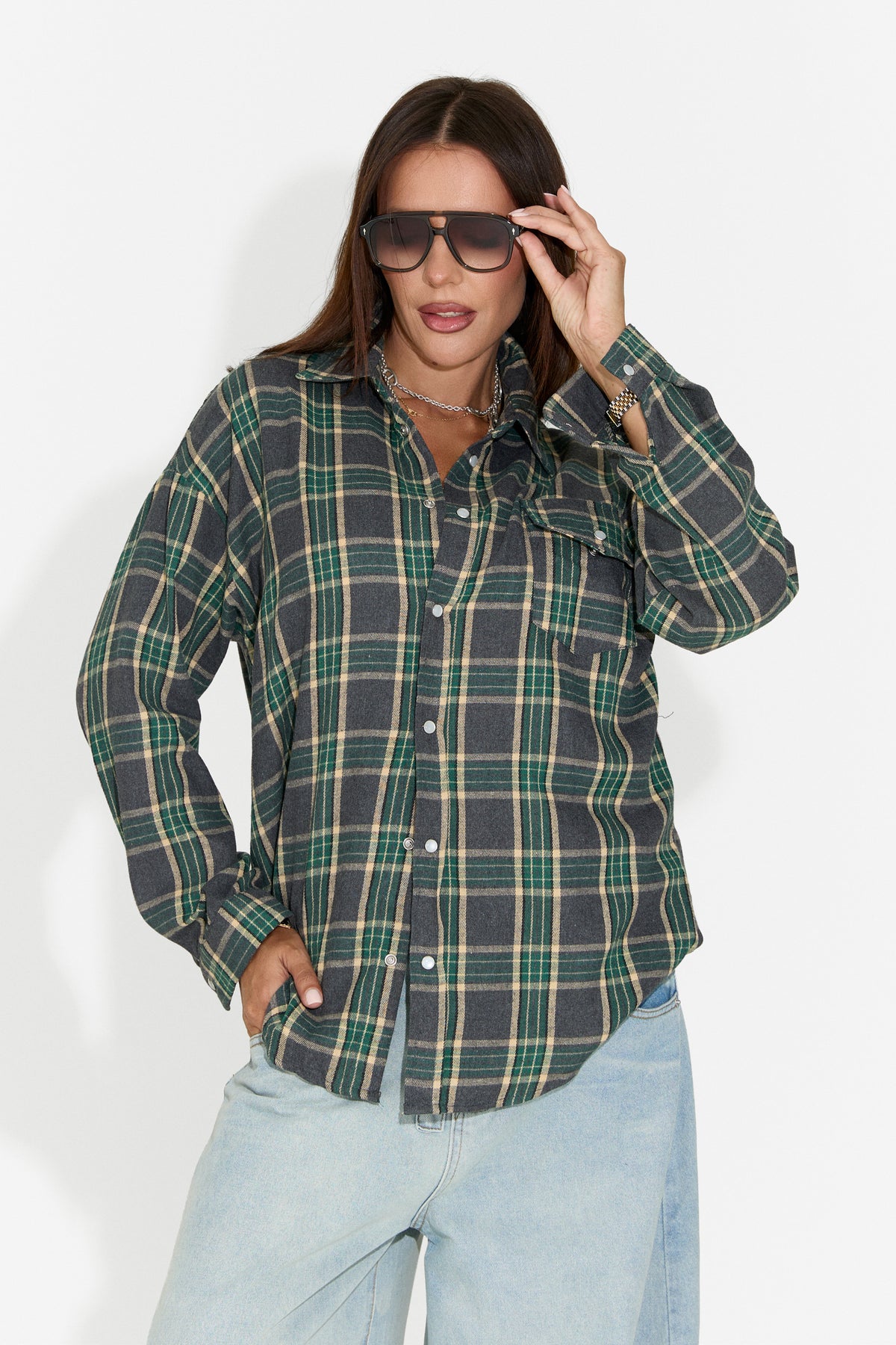 Camicia da donna casual verde scuro Importas Bogas