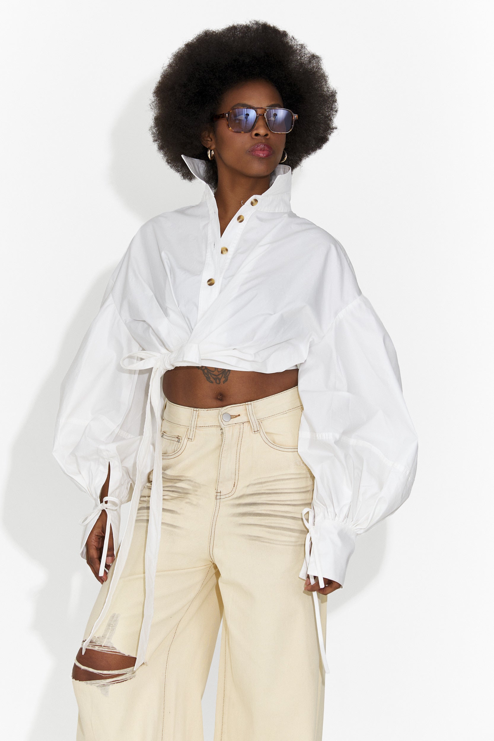 Elegante camicetta bianca Janelia Bogas per donne