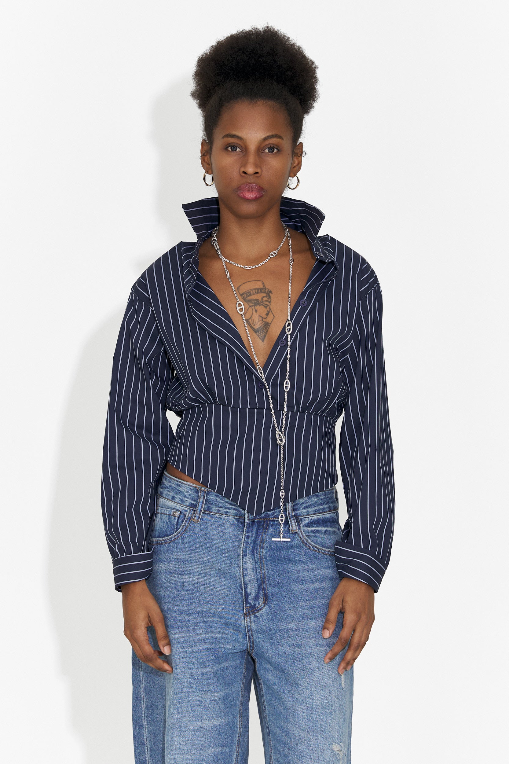 Elegante Camicia da Donna Blu Navy Jolena Bogas