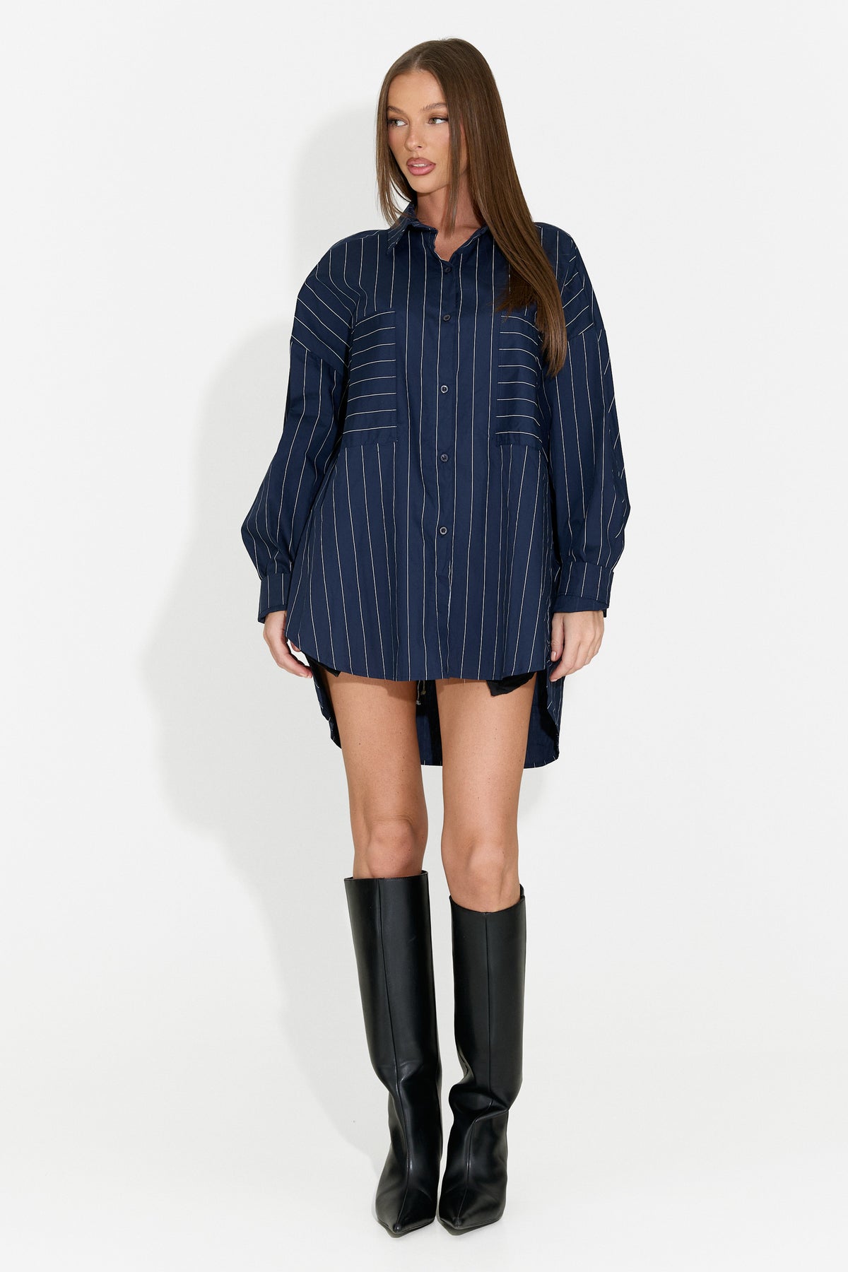 Camicia elegante da donna blu navy Tastity Bogas