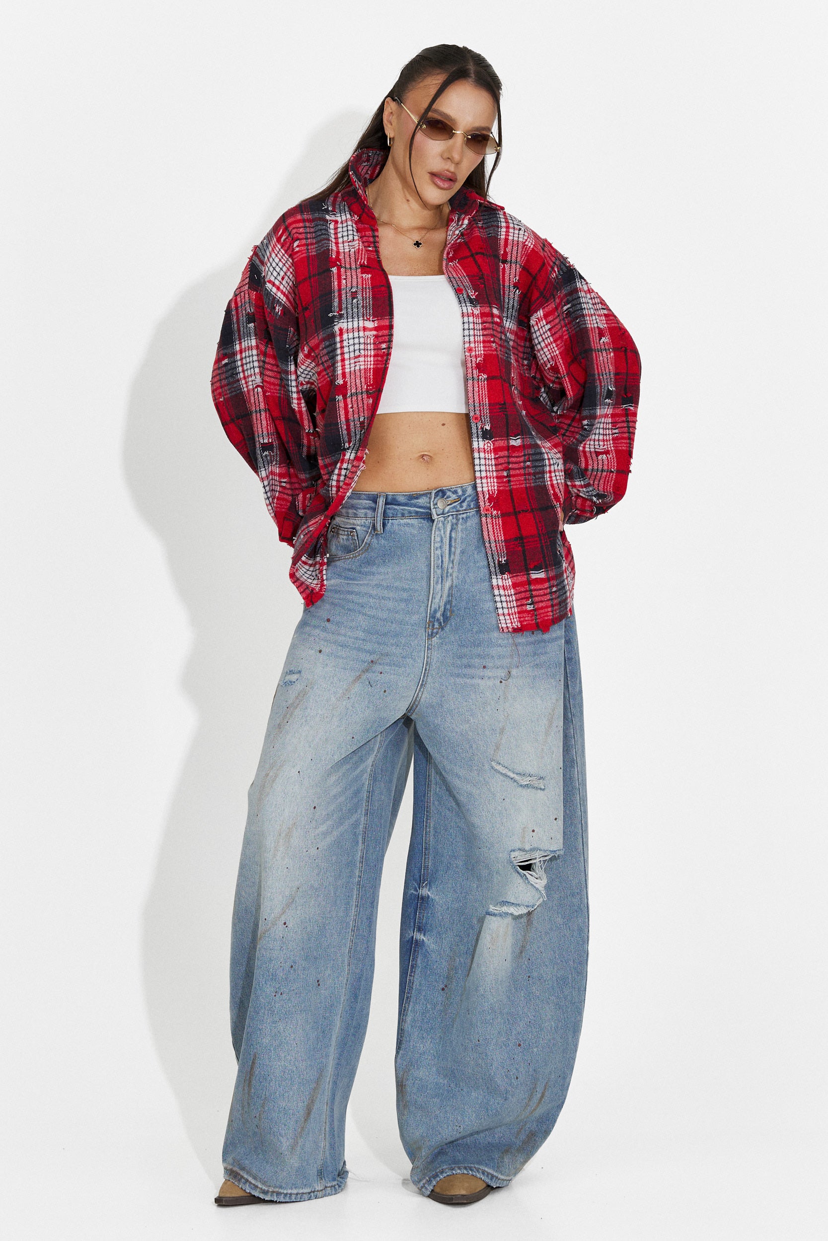 Elegante Camicia Rossa da Donna Pura Bogas