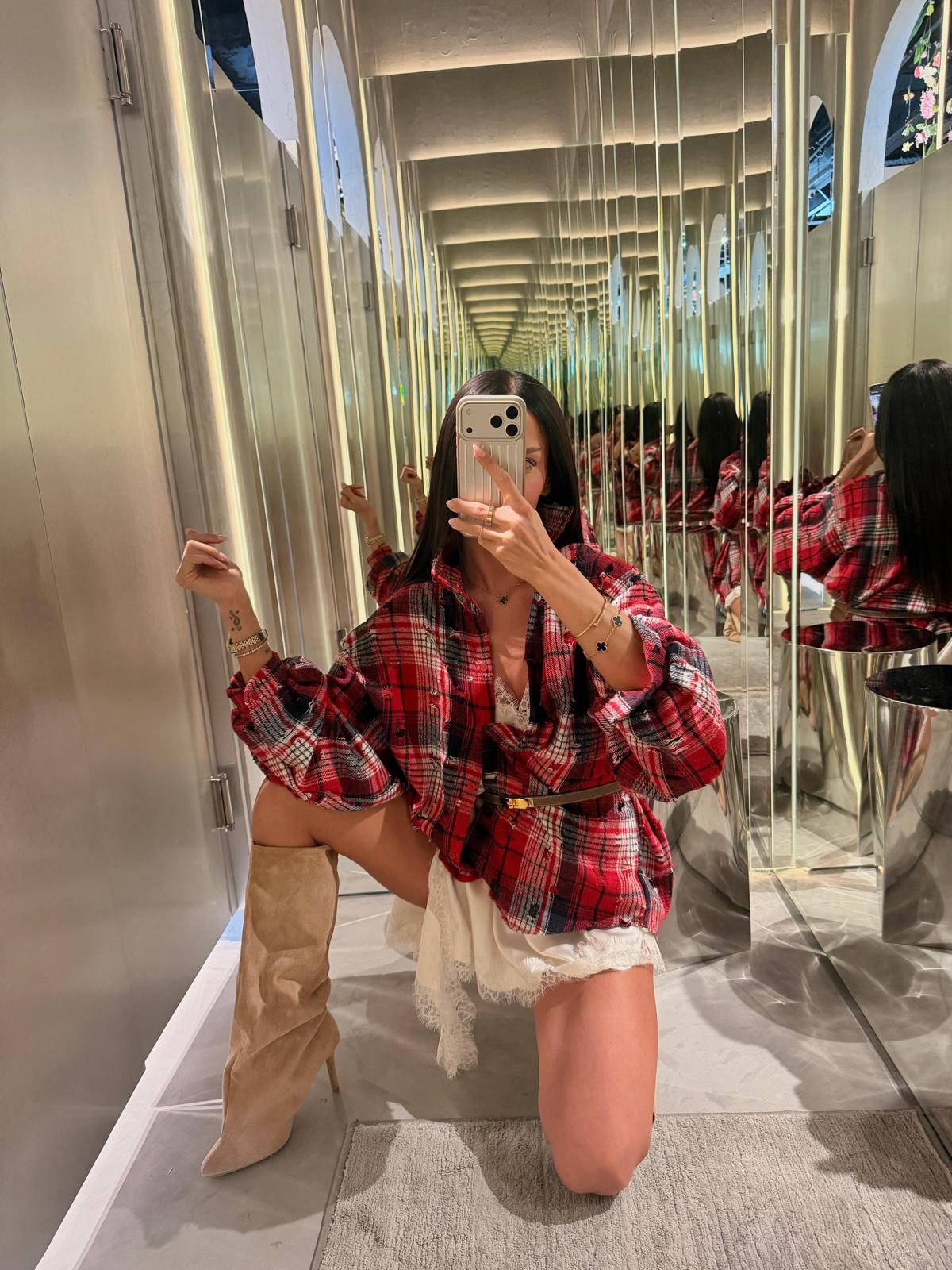 Elegante Camicia Rossa da Donna Pura Bogas