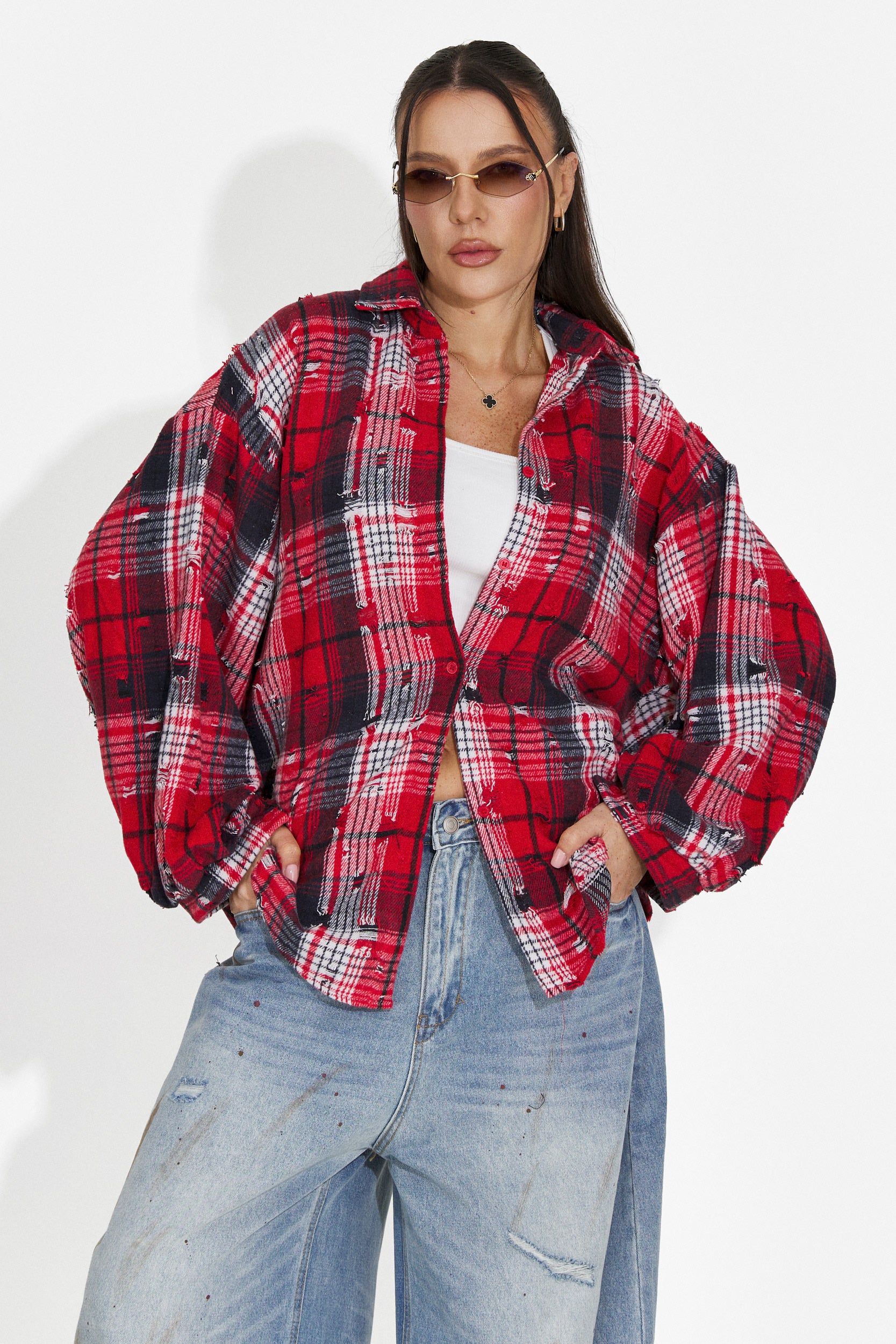 Elegante Camicia Rossa da Donna Pura Bogas
