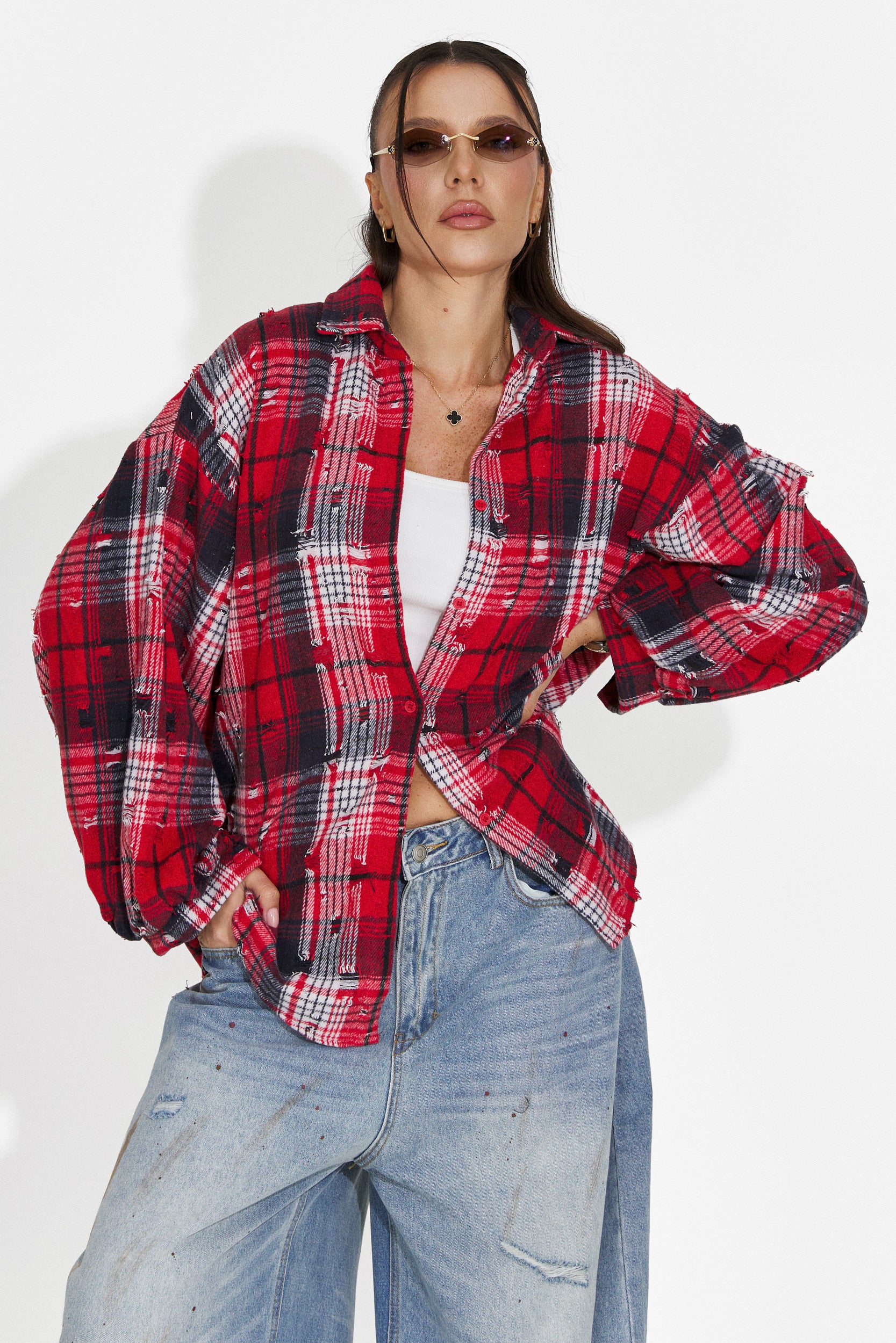 Elegante Camicia Rossa da Donna Pura Bogas