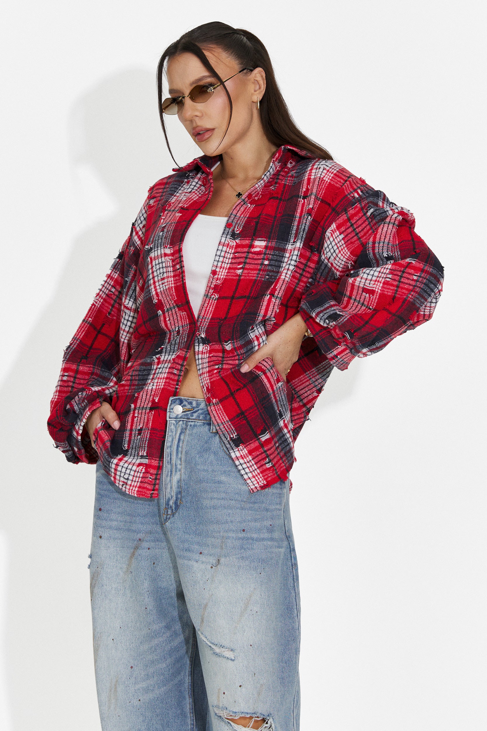 Elegante Camicia Rossa da Donna Pura Bogas