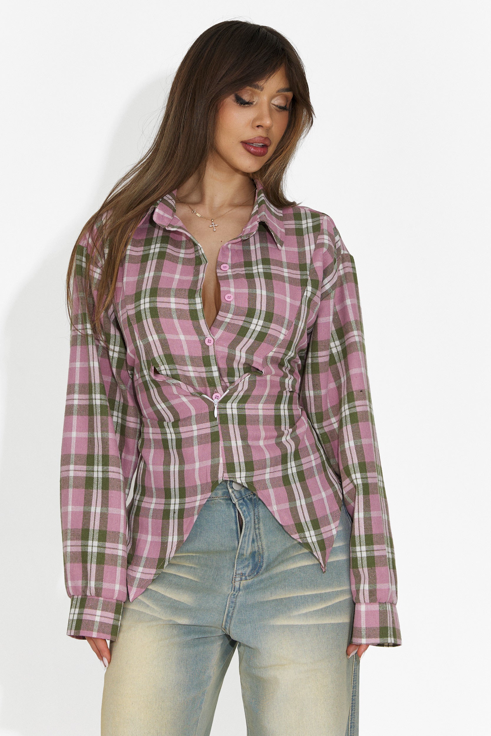 Afinia Bogas Elegante Blusa Rosa da Donna