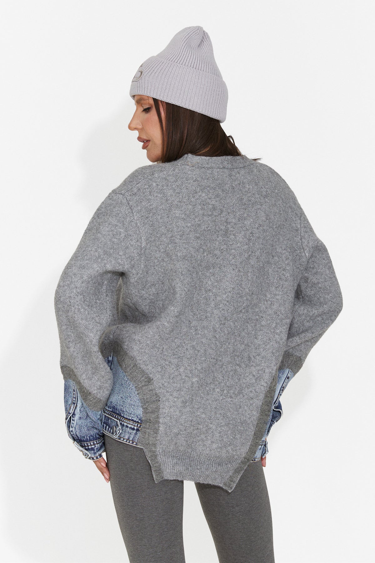 Cardigan casual gri Hinovieza Bogas