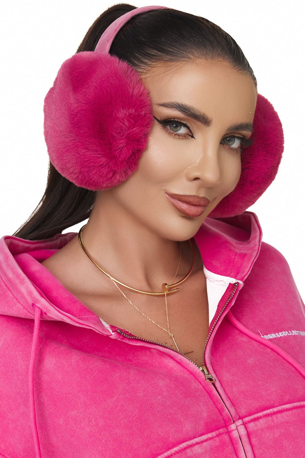 Cuffie protettive fucsia Monezea Bogas