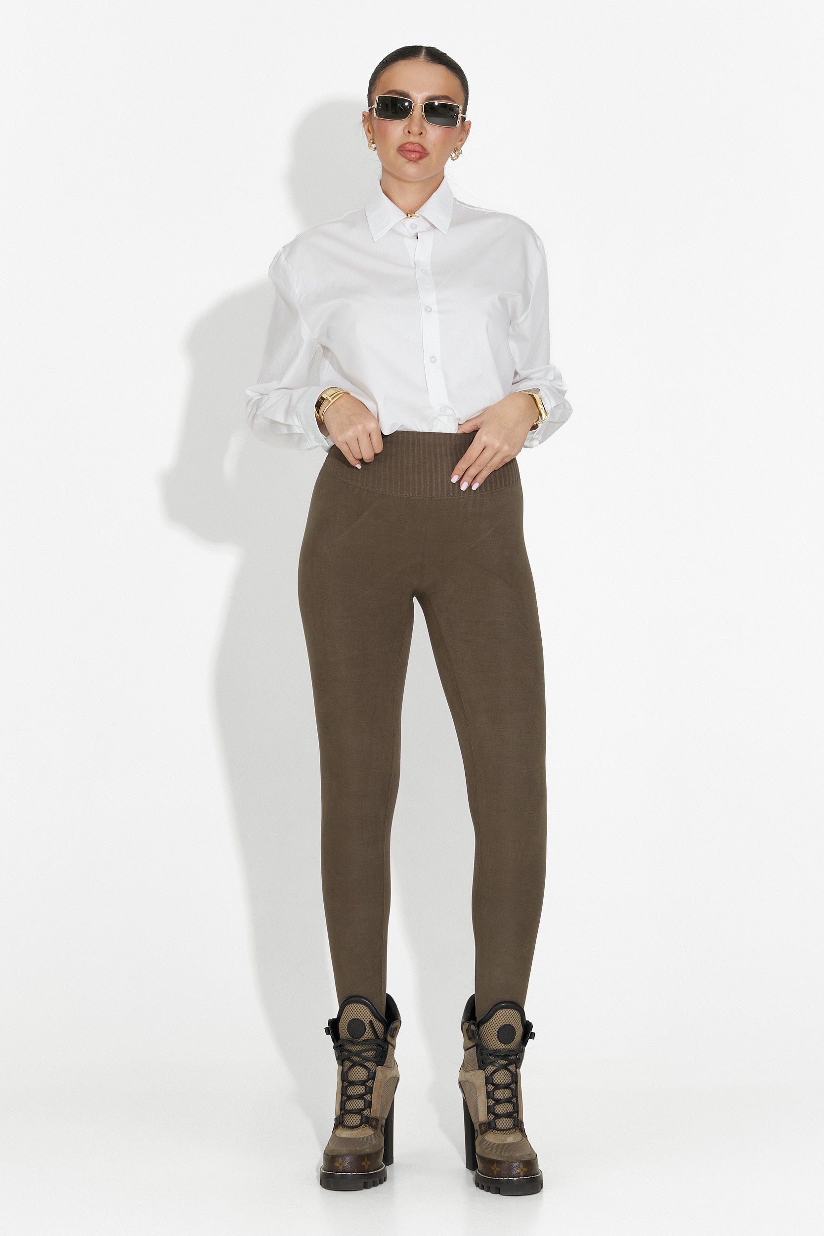 Collant a Compressione Calda di Michelina Bogas in Khaki