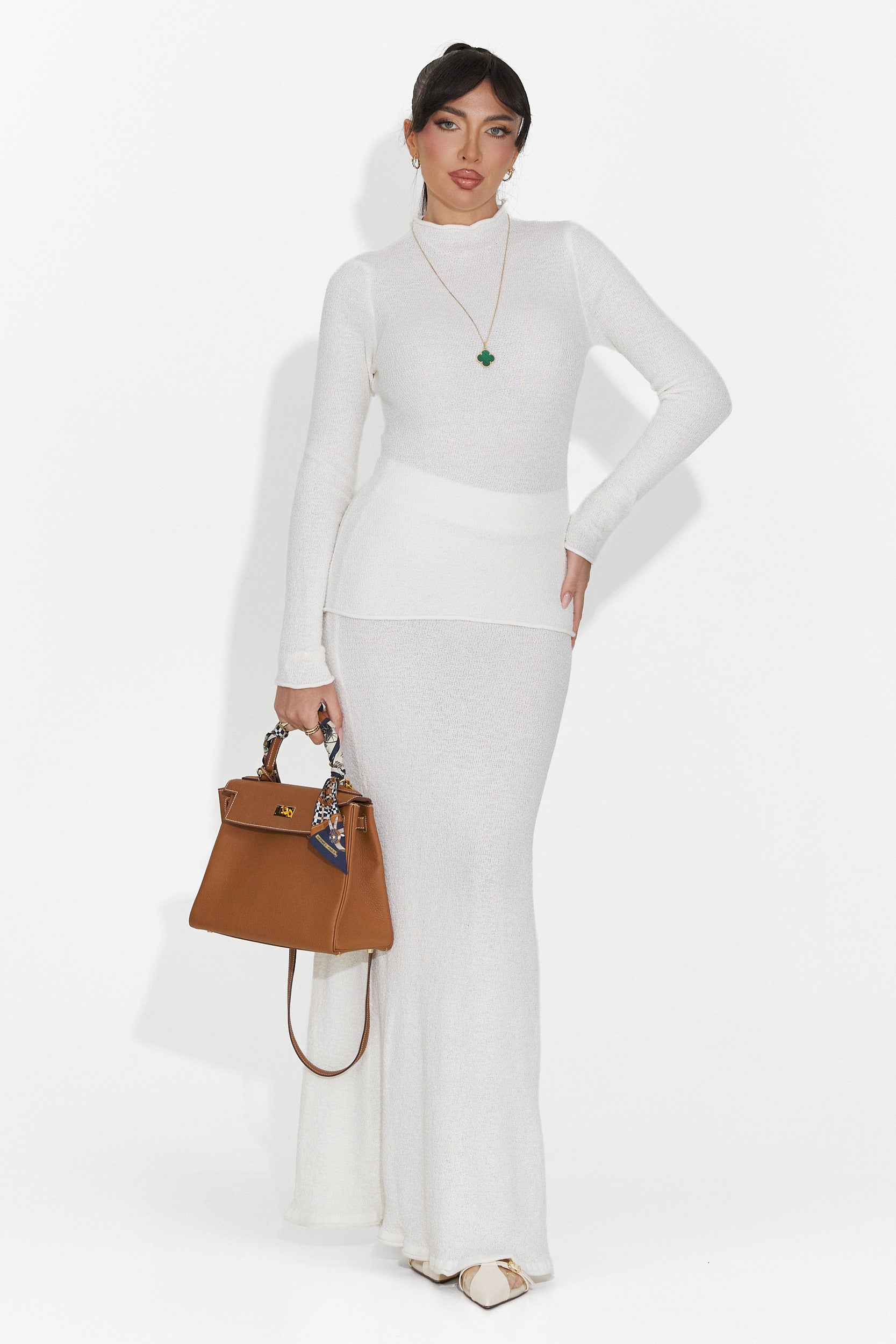 Set Casual di Gonna Bianca Melonia Bogas