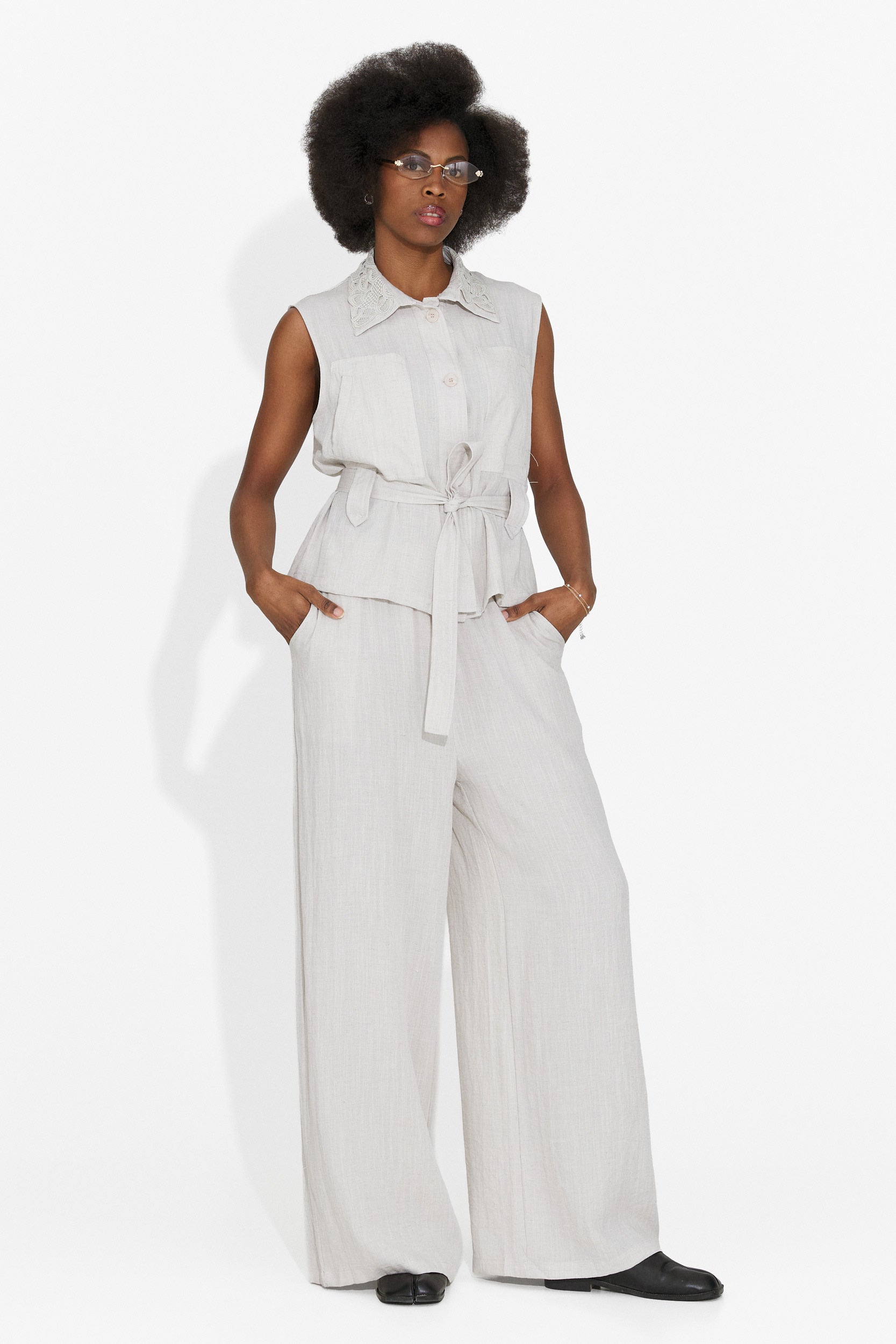 Tuta Casual Beige da Donna di Camelia Bogas