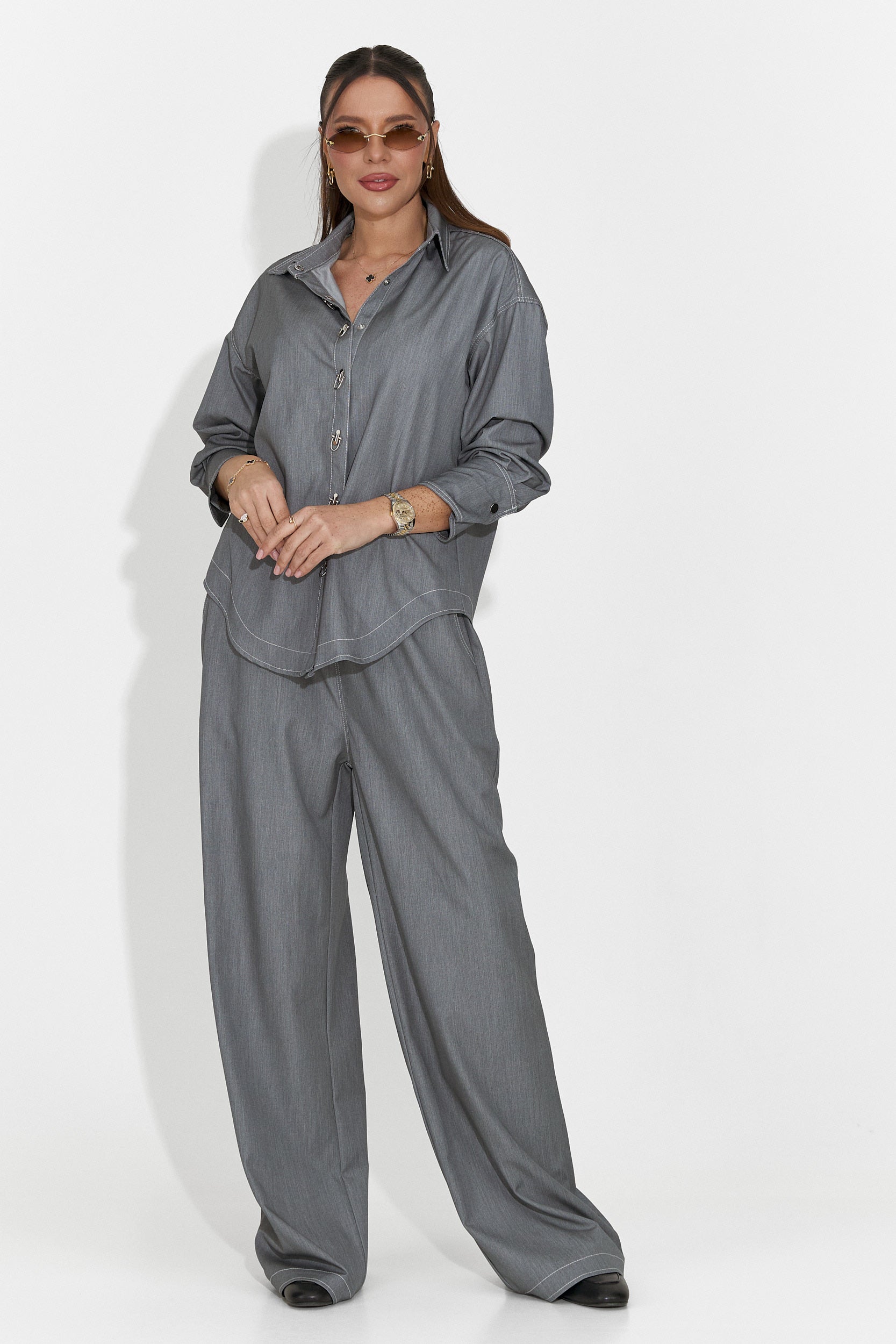 Elisio Bogas Completo Casual Grigio da Donna