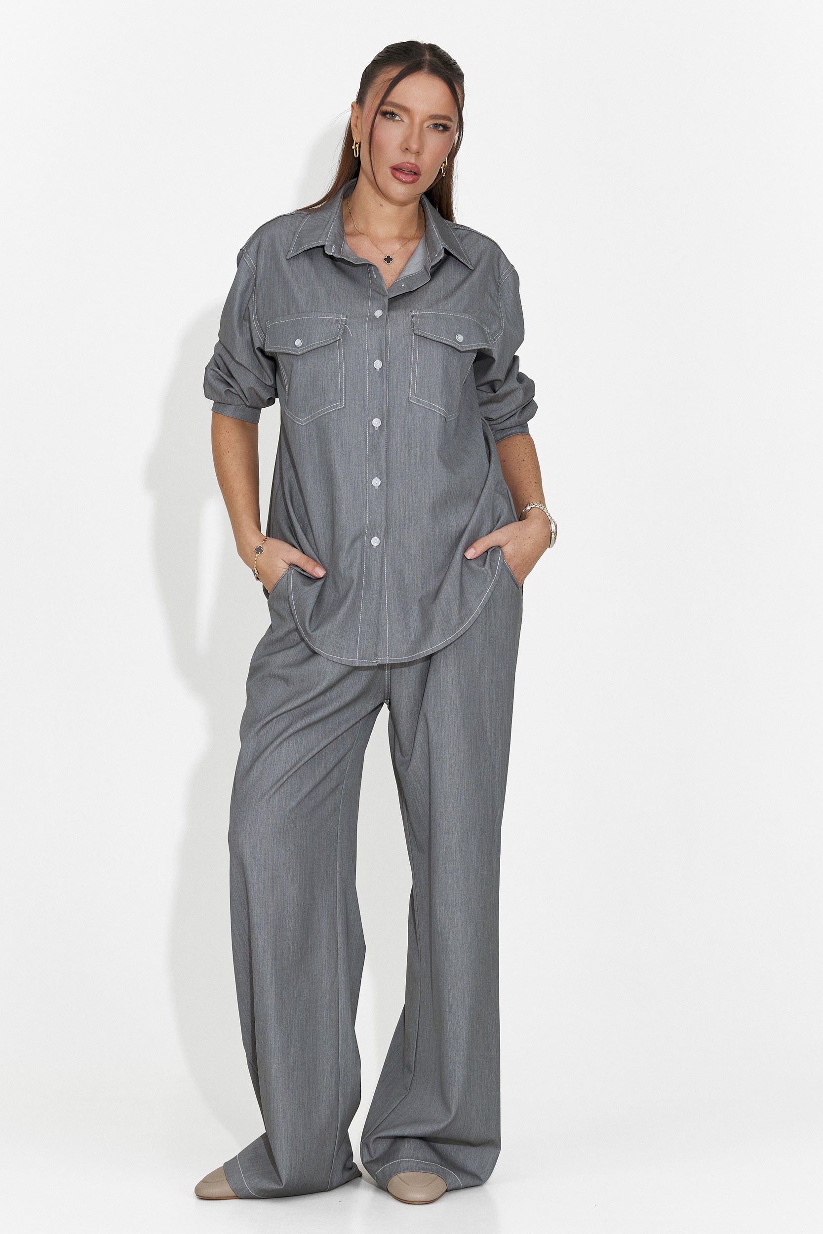 Zunaira Bogas Tuta Casual Grigia da Donna