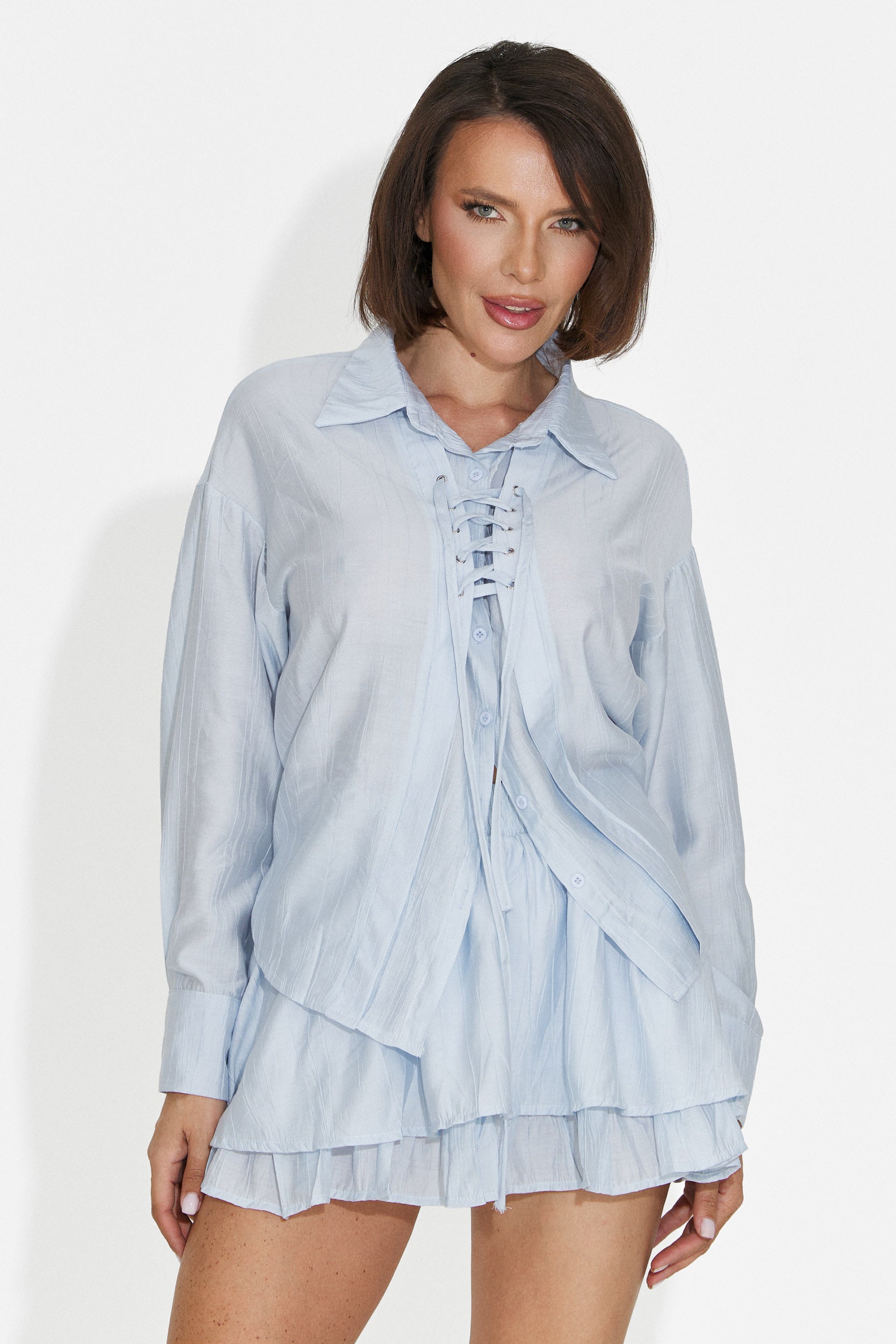 Tailleur da donna Setiana Bogas con gonna culottes blu