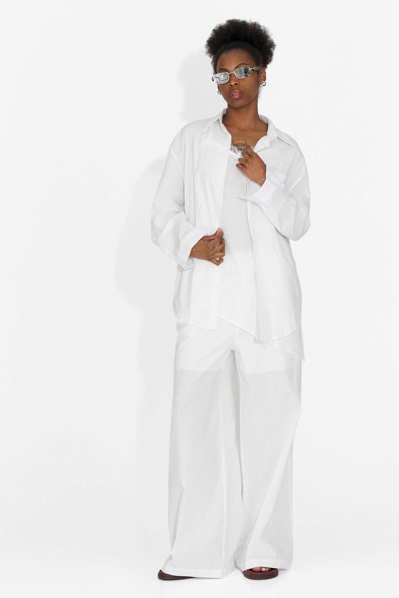 Set da Donna Bogas Alicata con Pantaloni Bianchi