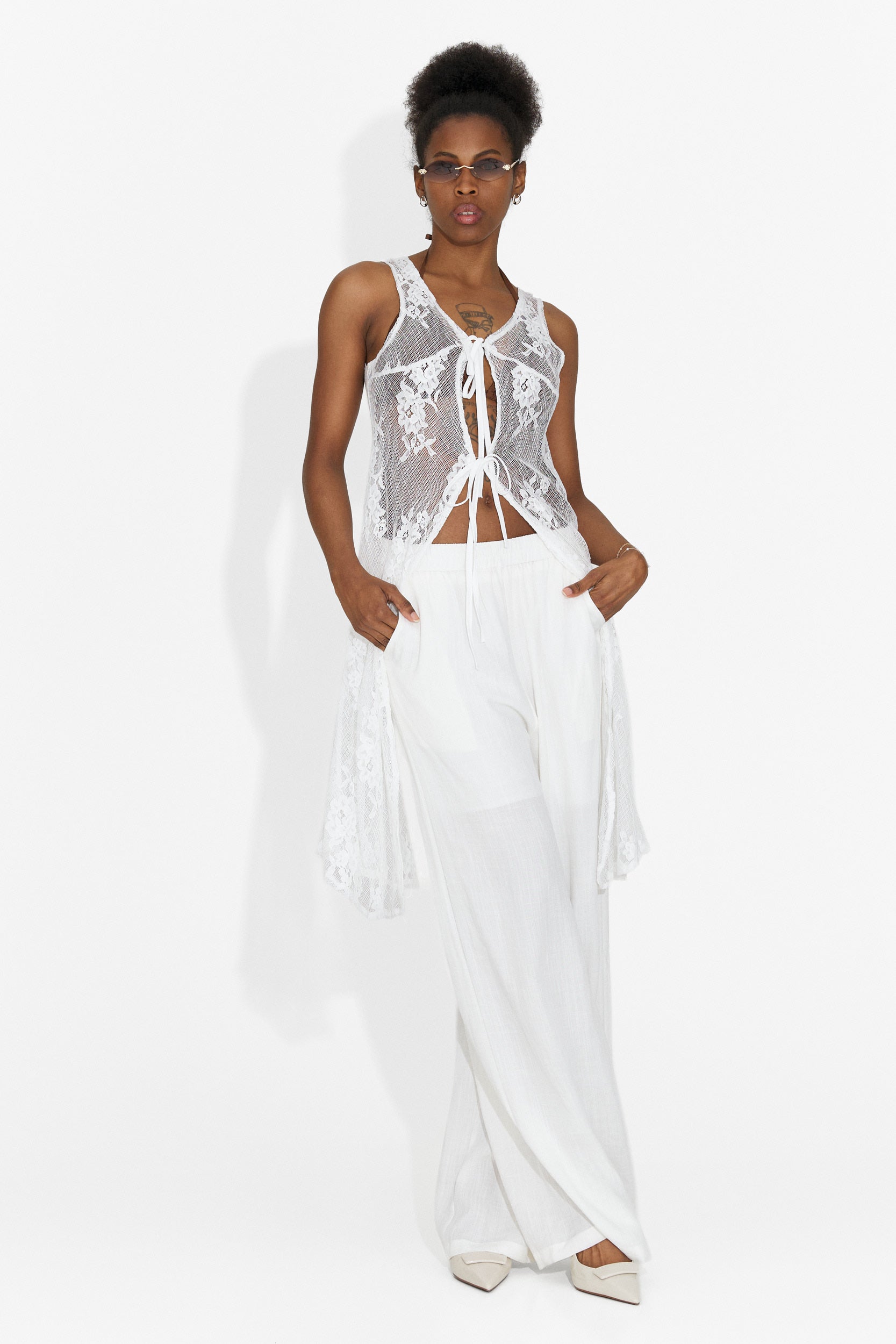 Set da Donna Gladiola Bogas con Pantaloni Bianchi
