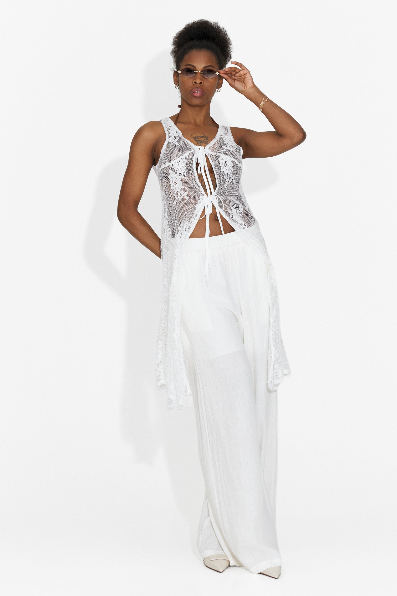Set da Donna Gladiola Bogas con Pantaloni Bianchi