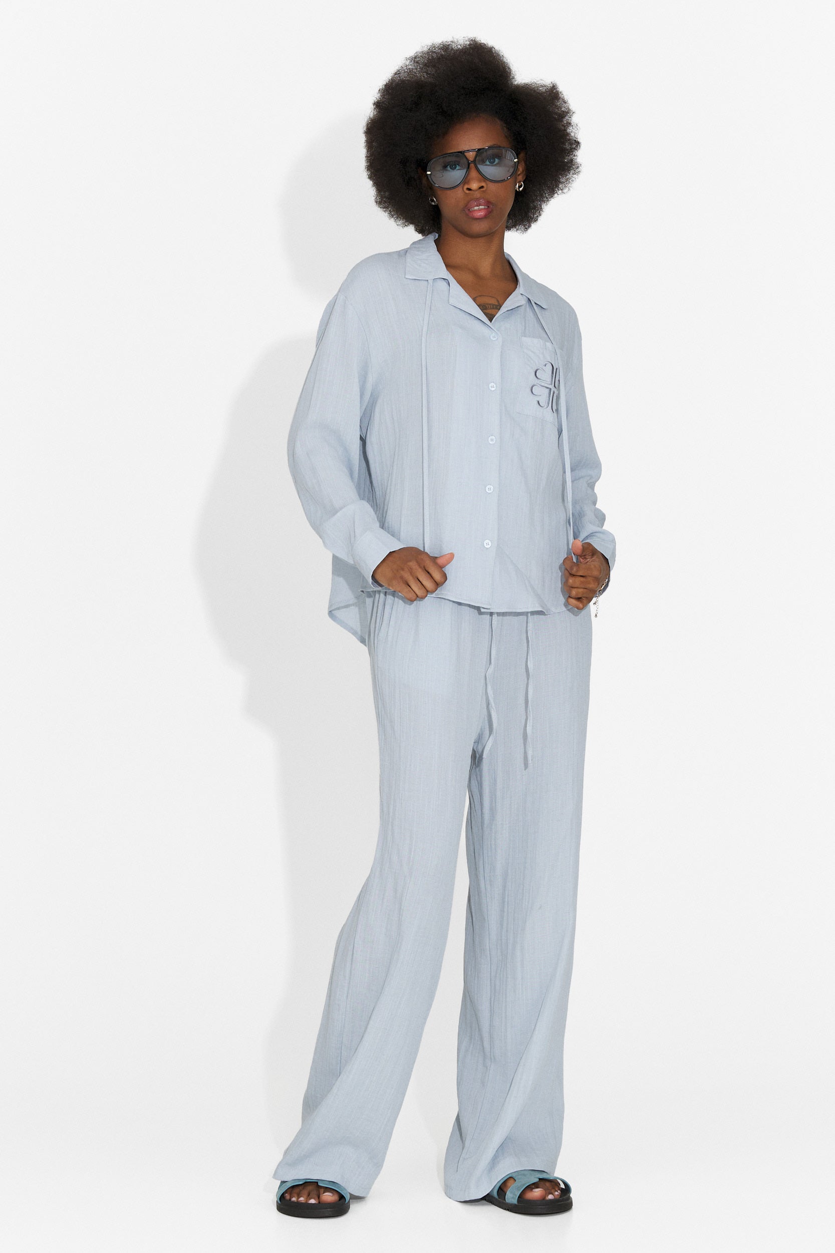 Aralia Bogas Tuta da Donna con Pantaloni Blu