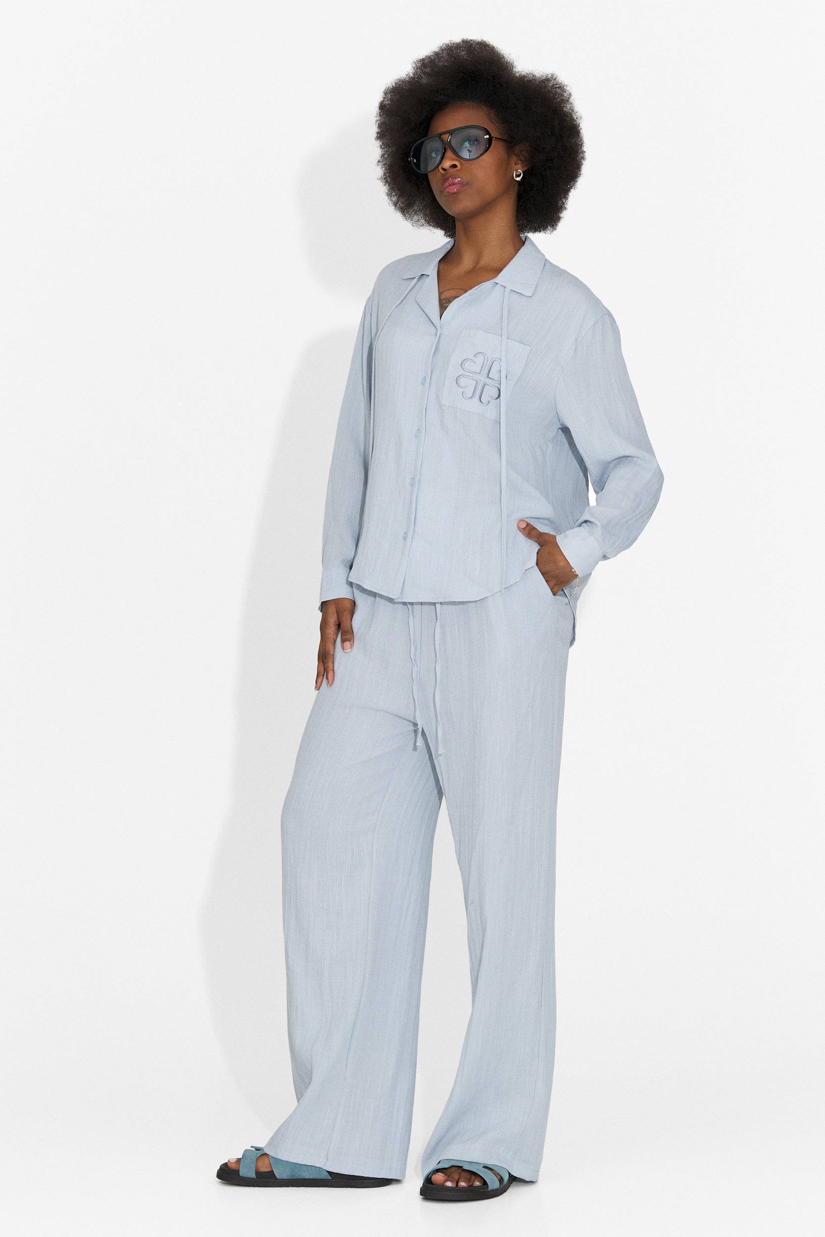 Aralia Bogas Tuta da Donna con Pantaloni Blu