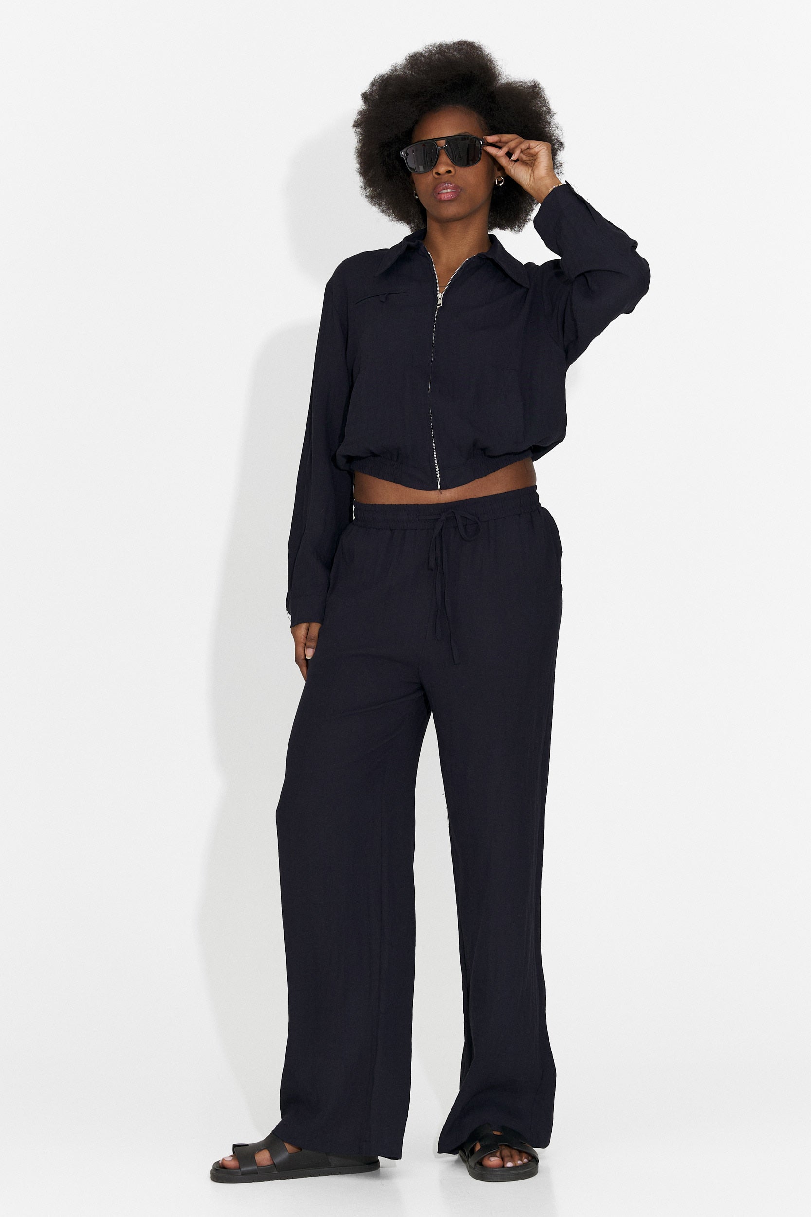 Tailleur da donna con pantaloni Tulip Bogas blu marino