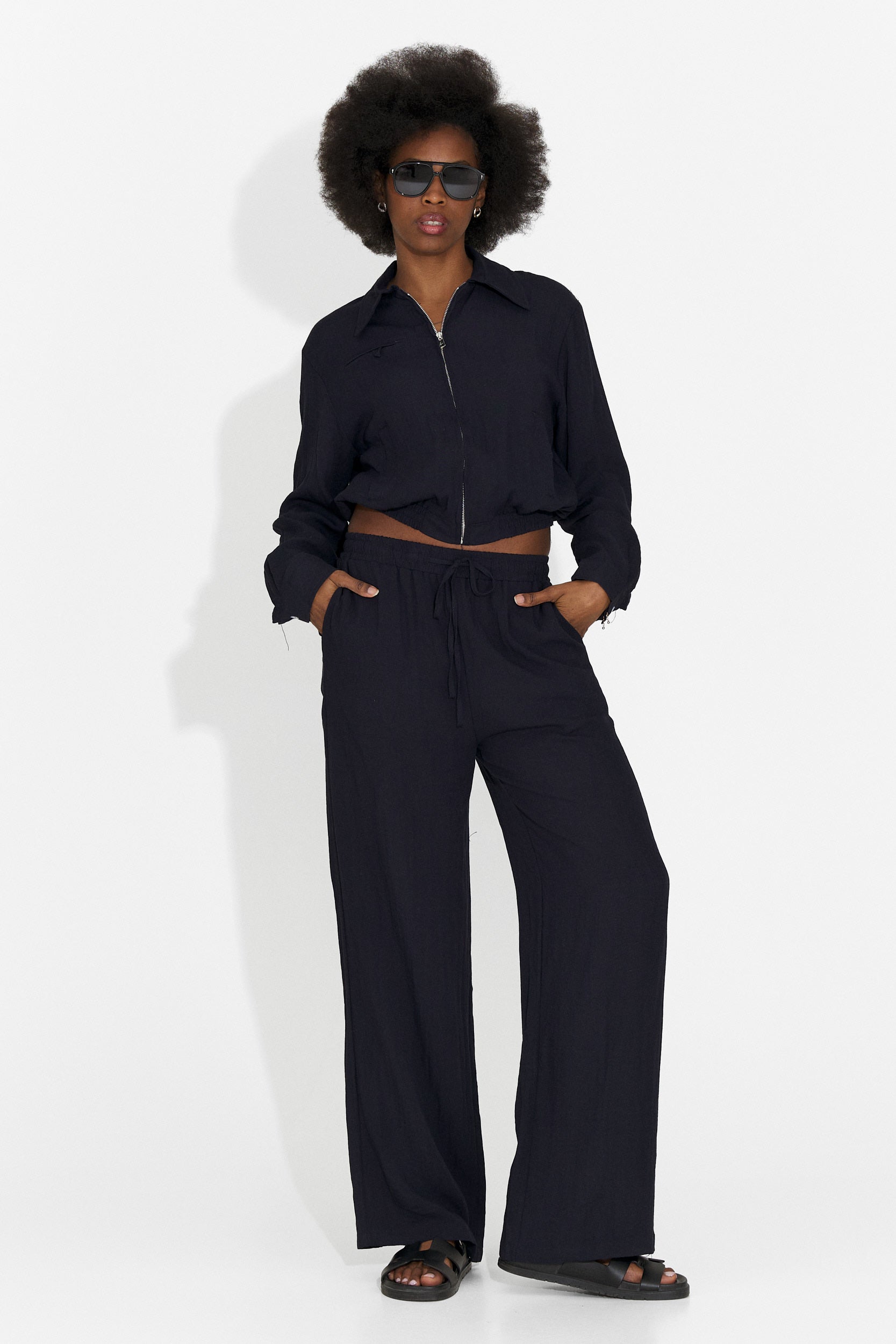 Tailleur da donna con pantaloni Tulip Bogas blu marino
