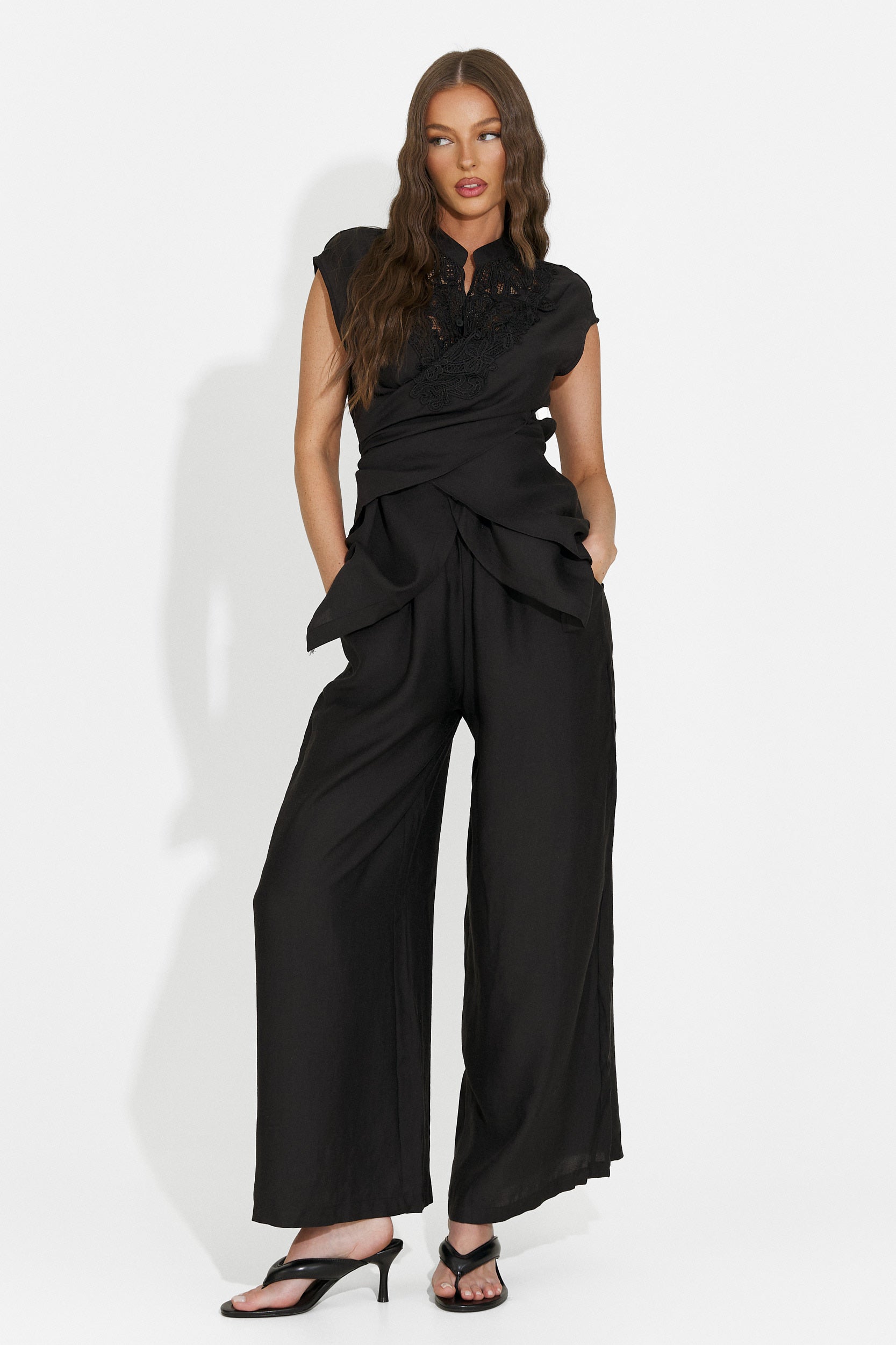 Completo donna con pantaloni lunghi nero Searcing Bogas